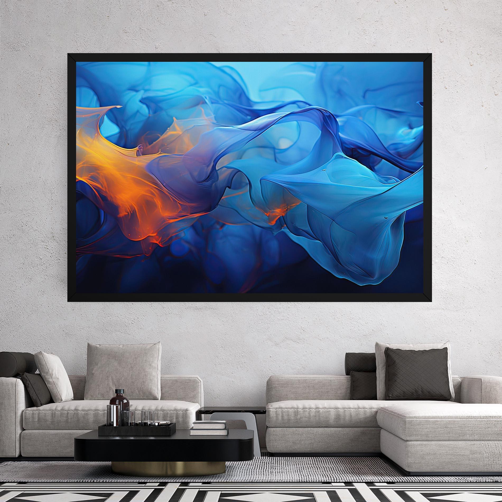 Картина на платно Blue Orange Floating mockup 2