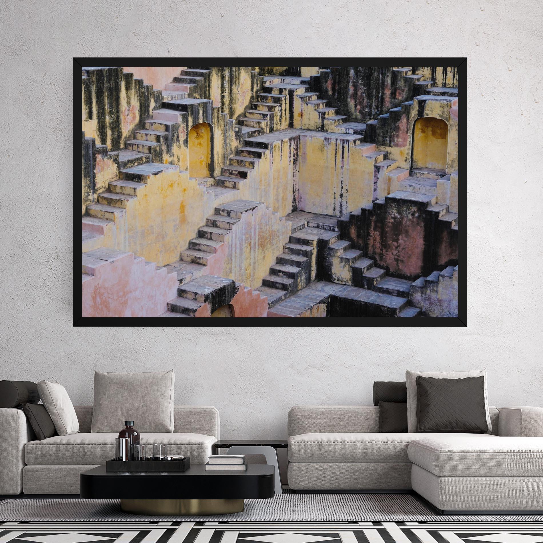 Картина на платно Old Yellow Stairs mockup 2