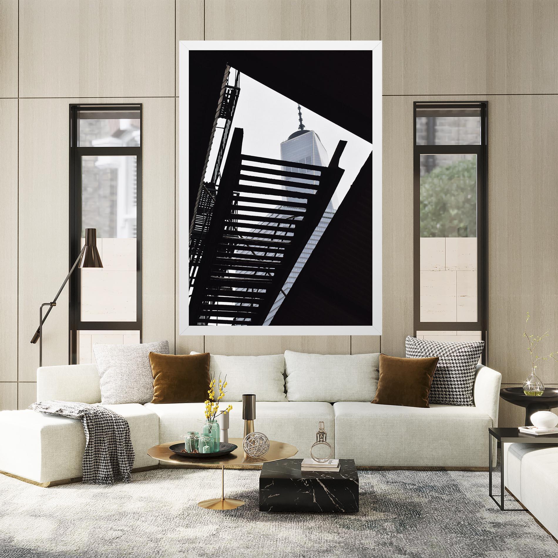 Картина на платно Black Stairs Floating mockup 2