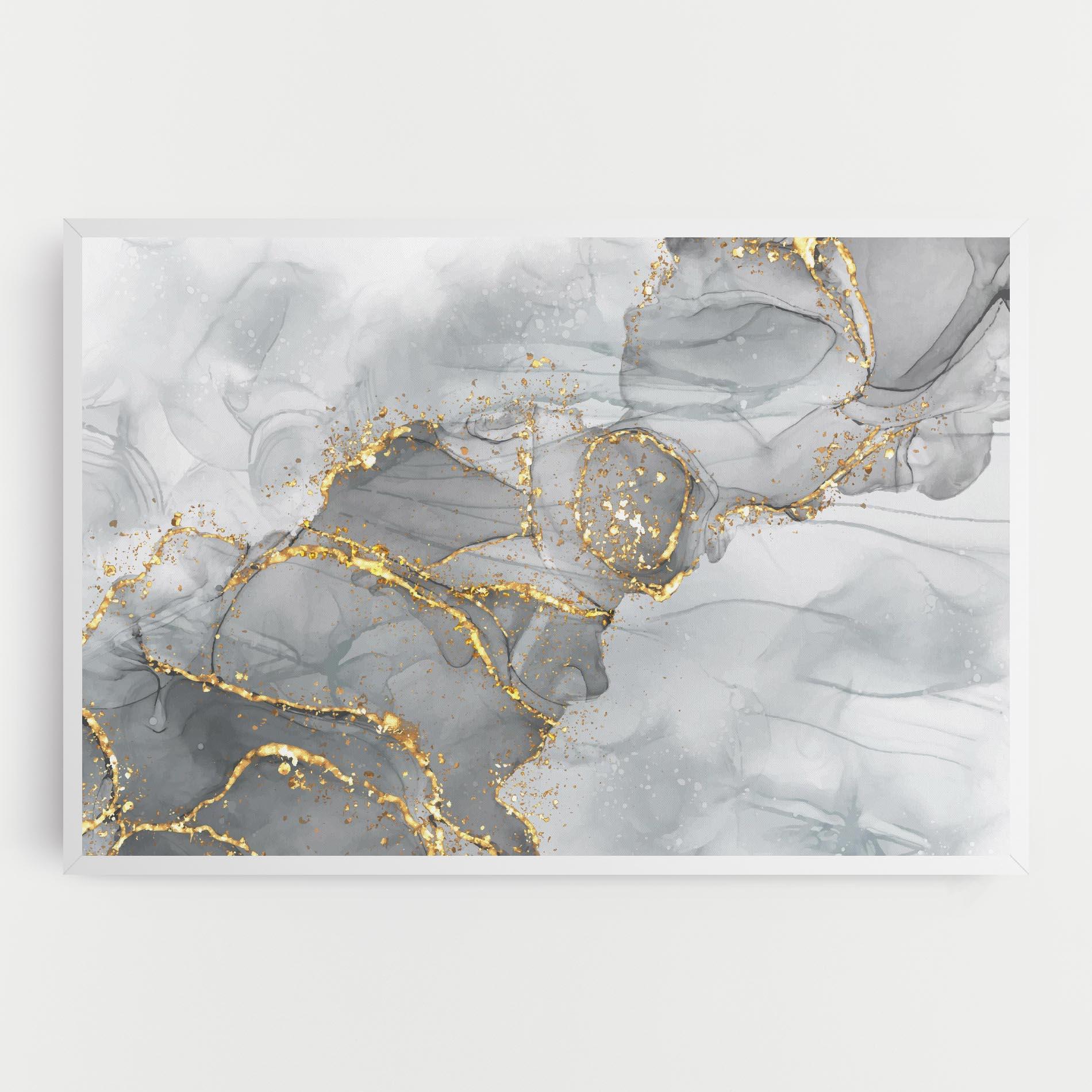 Картина на платно White Ink Marble mockup 0