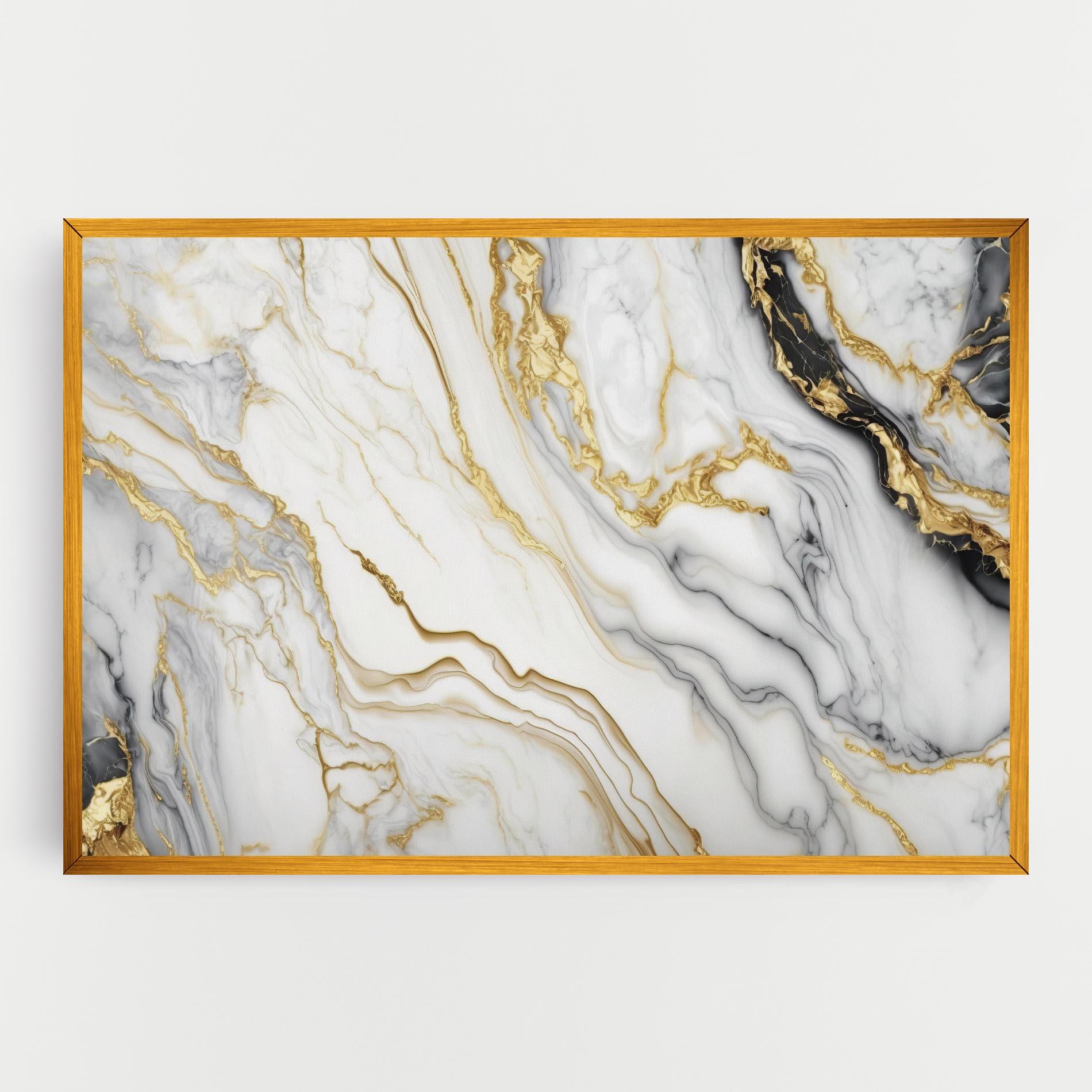 Картина на платно White Golden Marble mockup 0