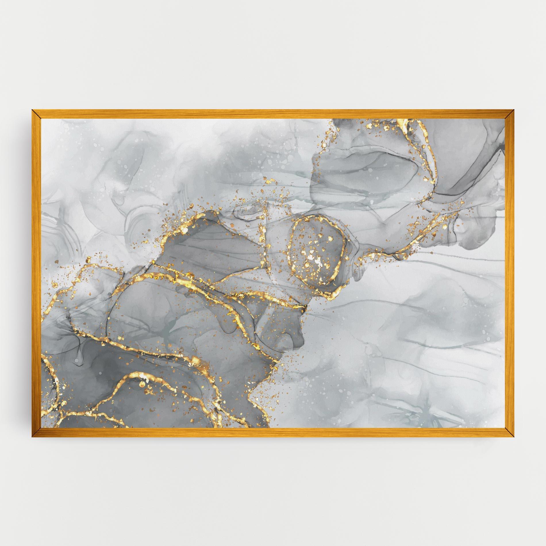 Картина на платно White Ink Marble mockup 0