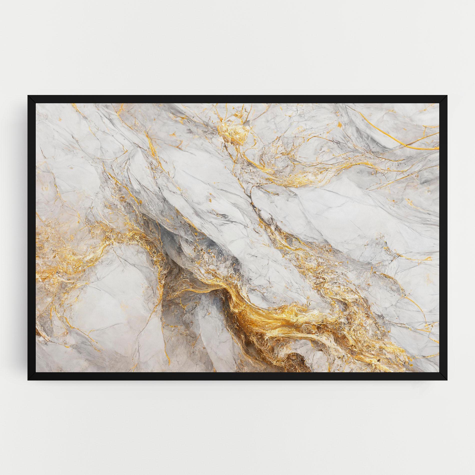 Картина на платно Gold Liquid Grey Marble mockup 0