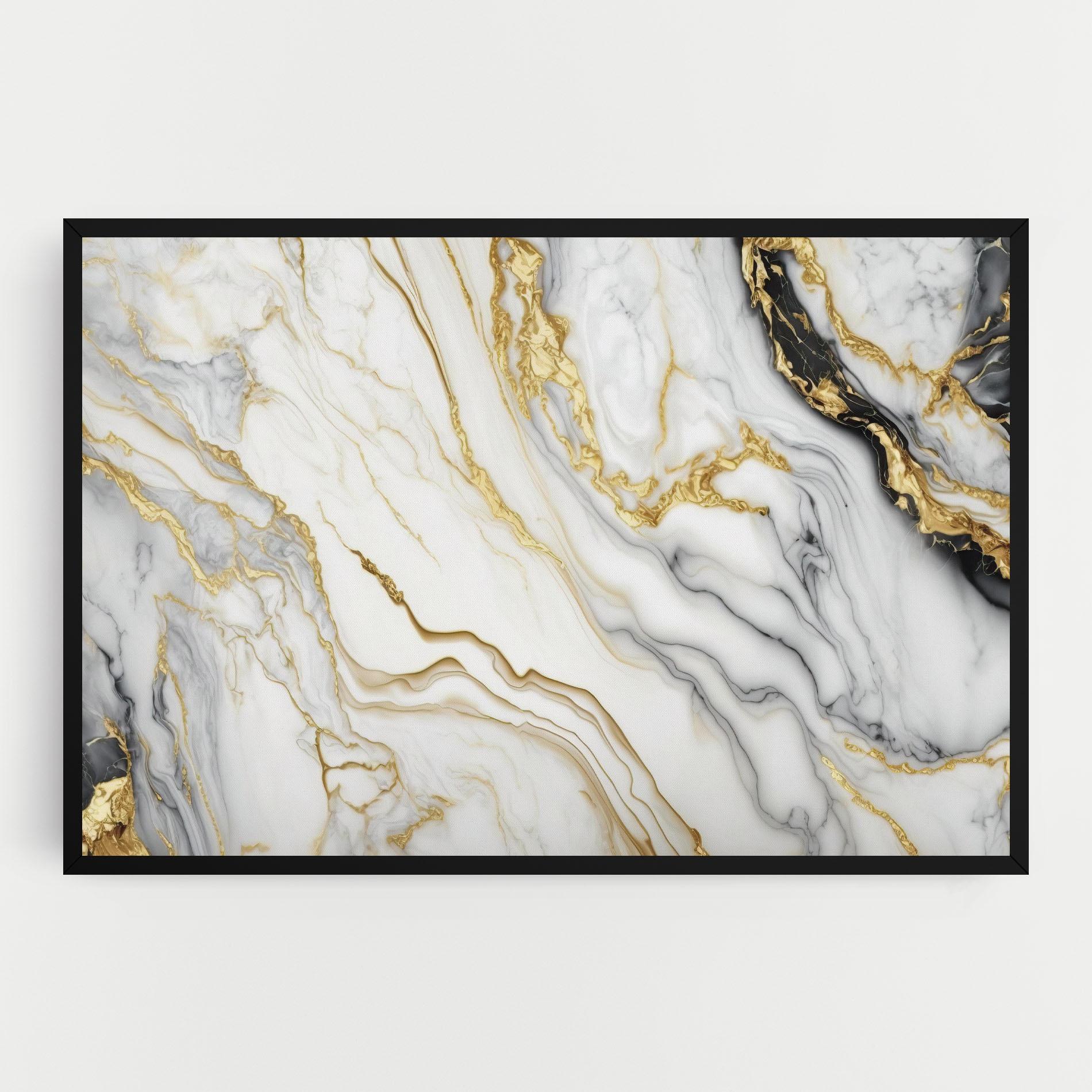 Картина на платно White Golden Marble mockup 0
