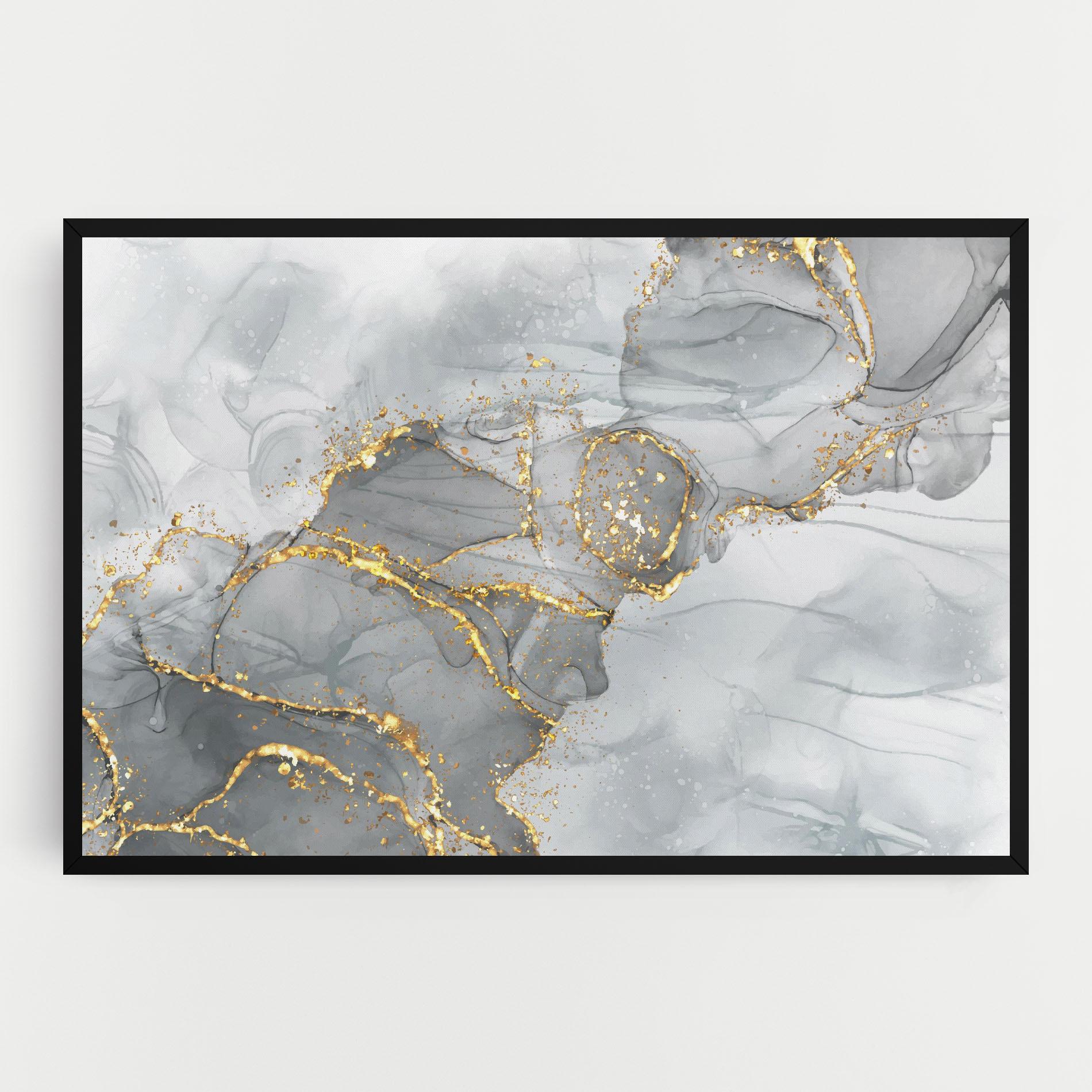 Картина на платно White Ink Marble mockup 0