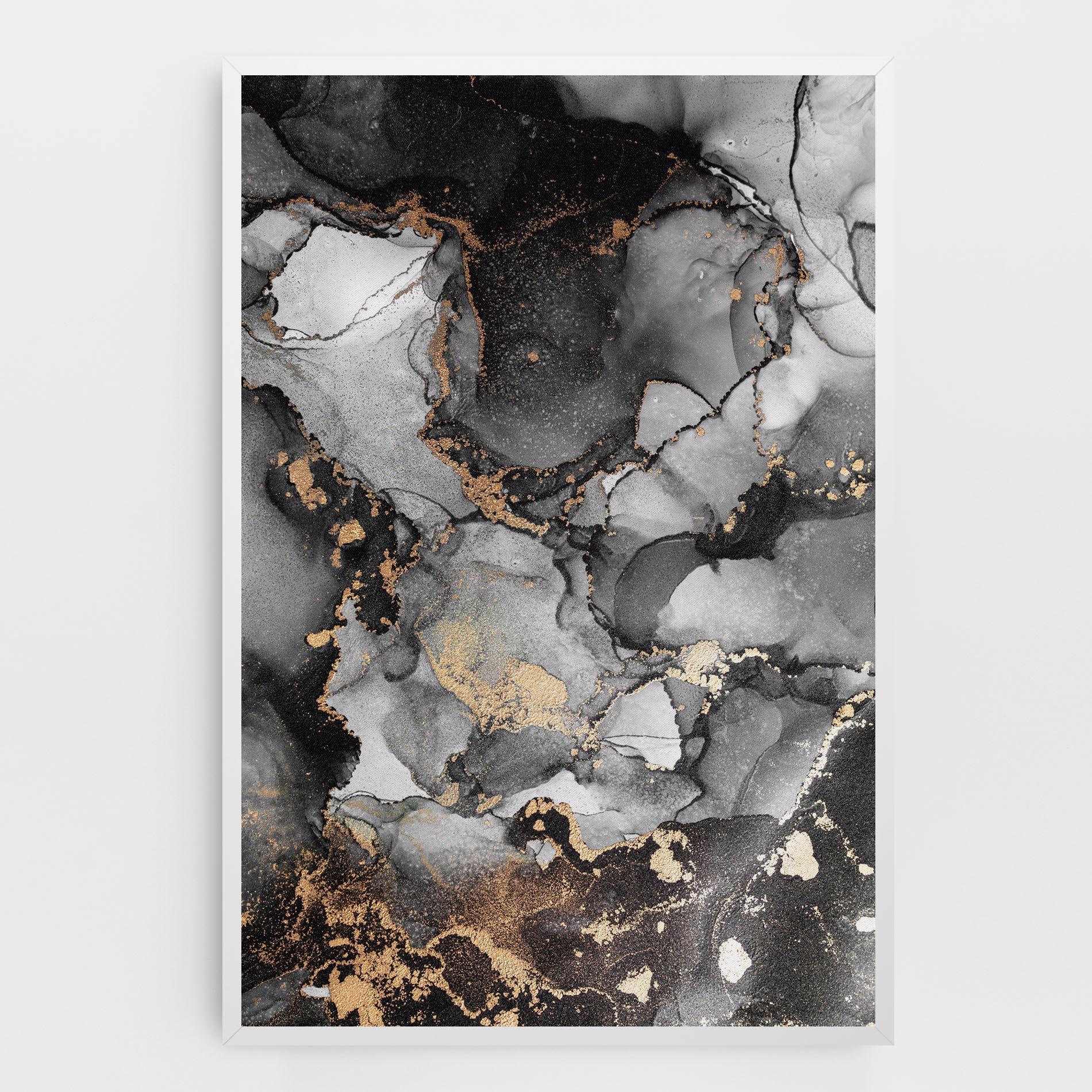 Картина на платно Grey Gold Marble mockup 0