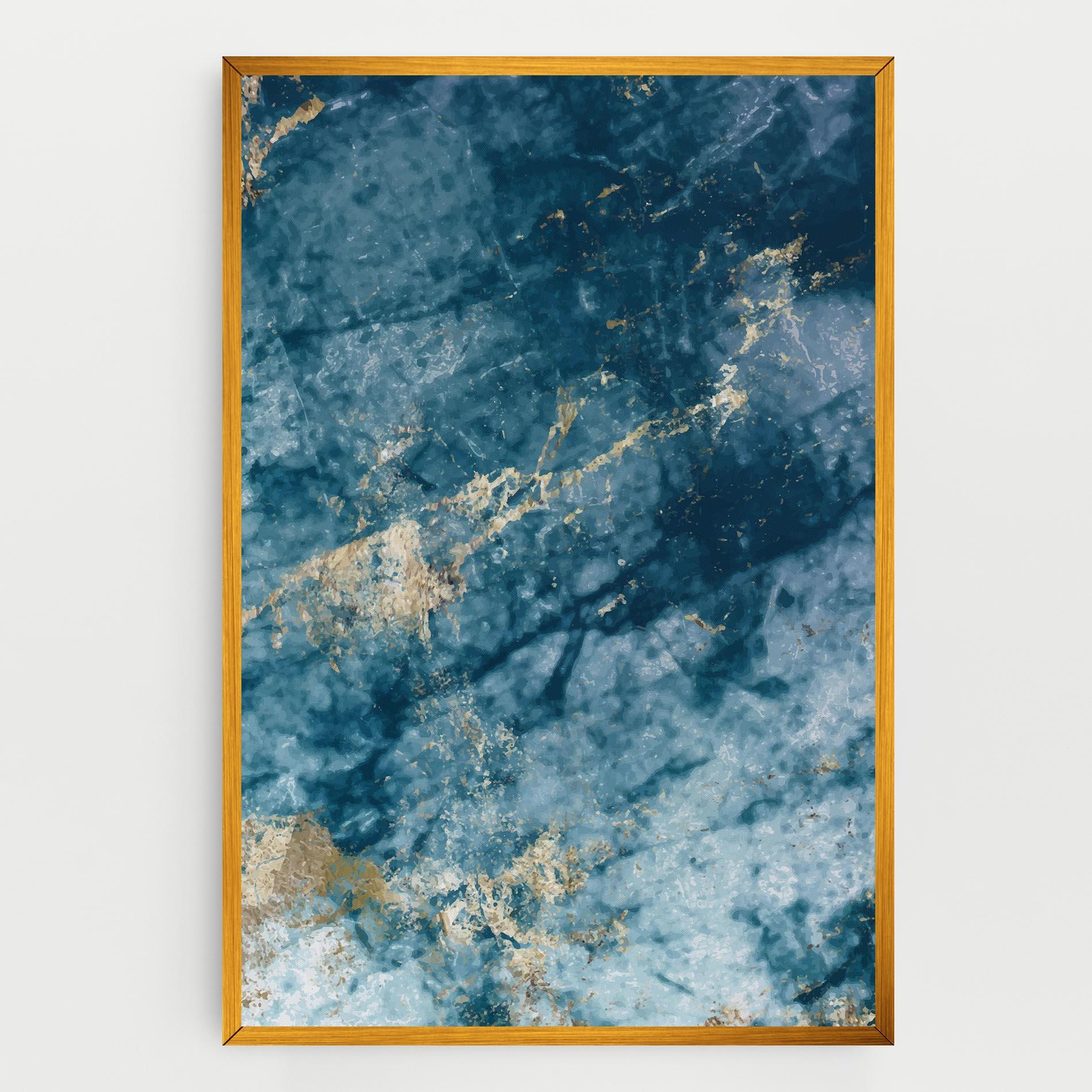 Картина на платно Blue Water Marble mockup 0