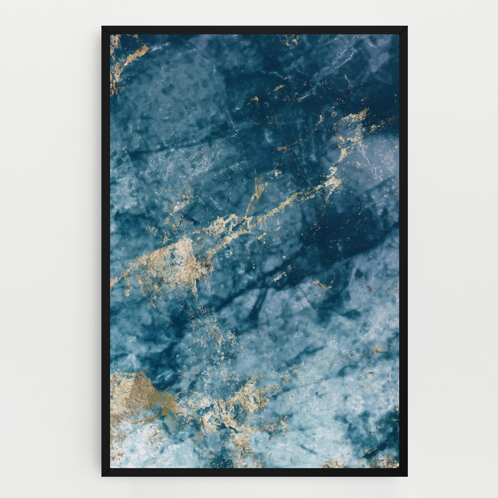 Картина на платно Blue Water Marble mockup 0