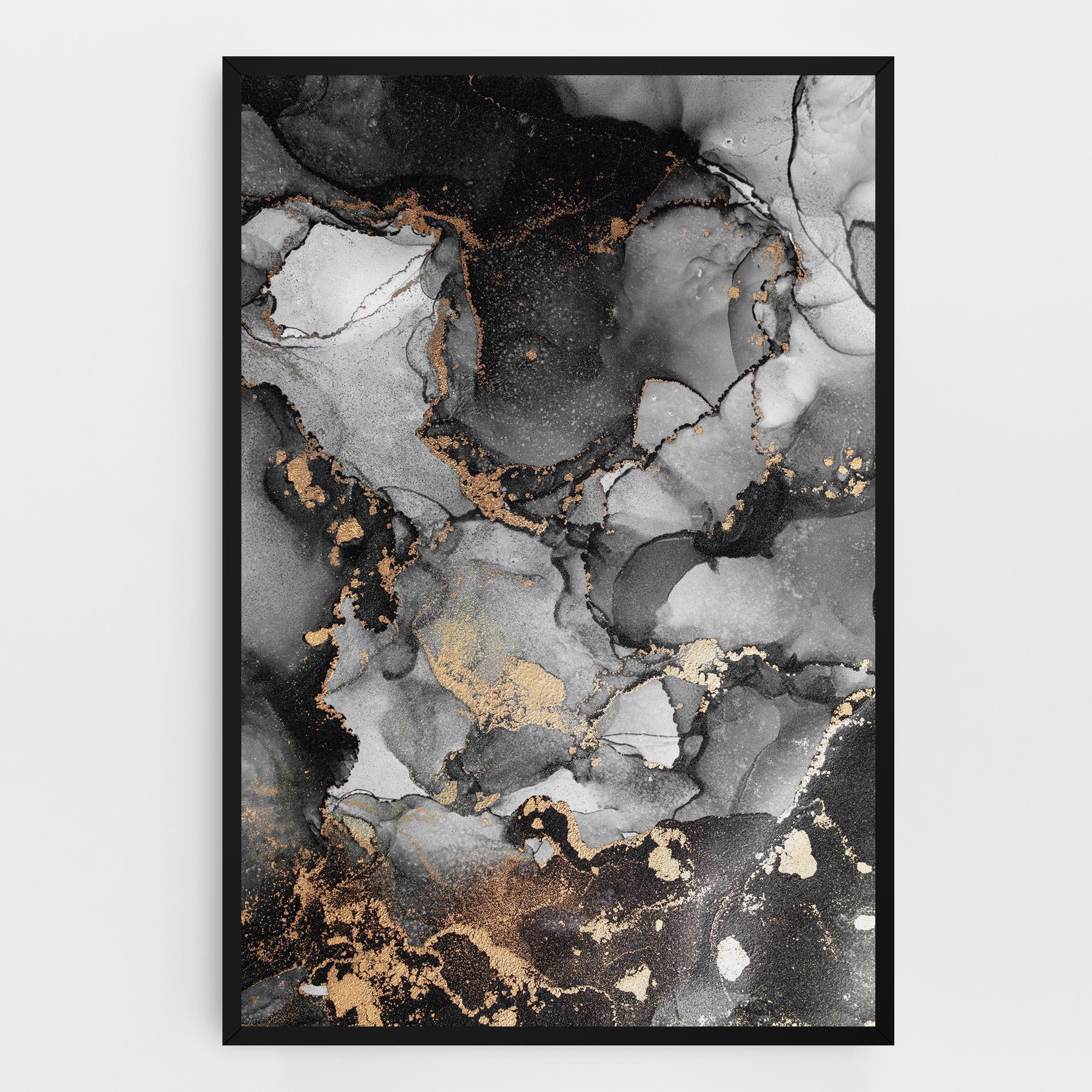 Картина на платно Grey Gold Marble mockup 0