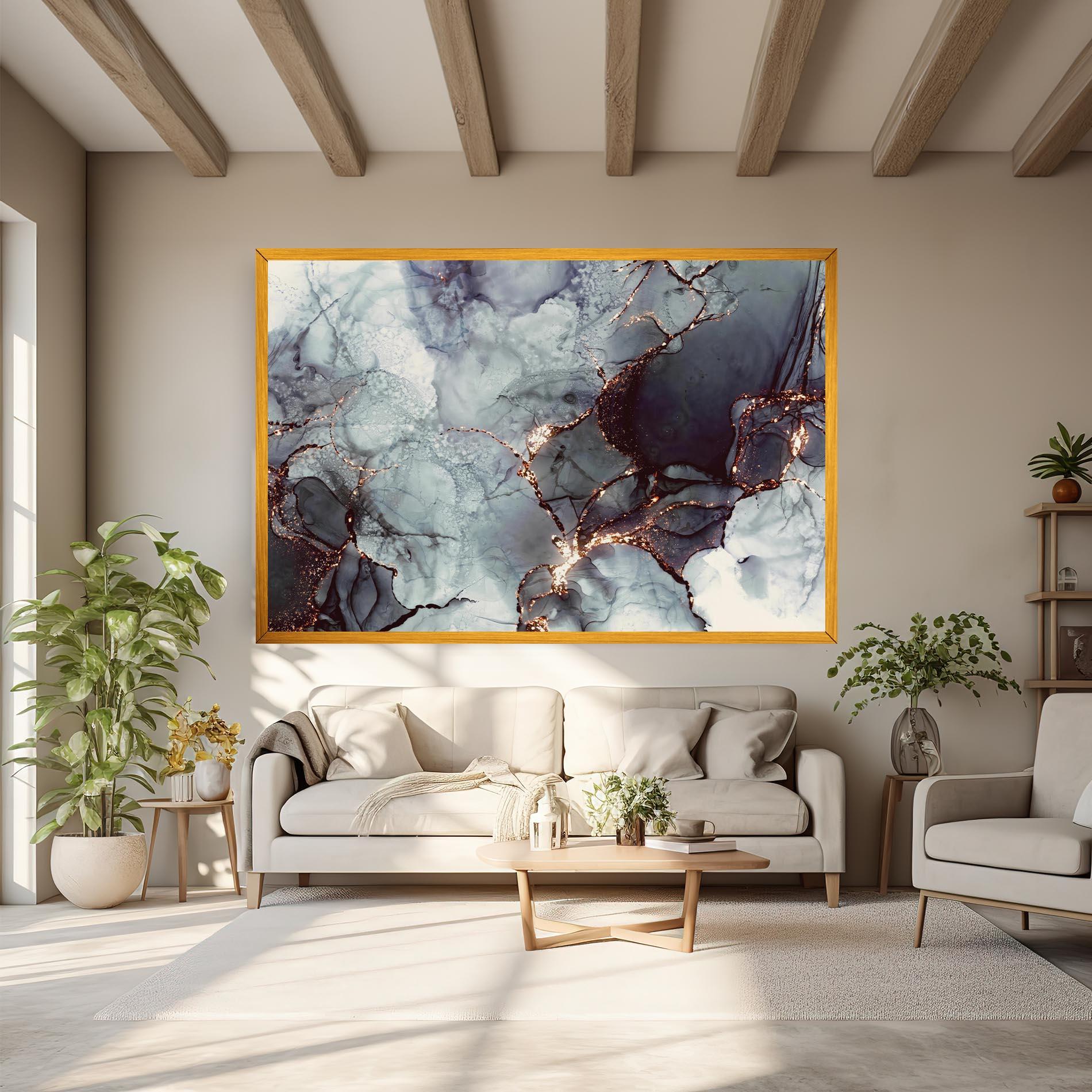 Картина на платно Abstract Gold Path mockup 6