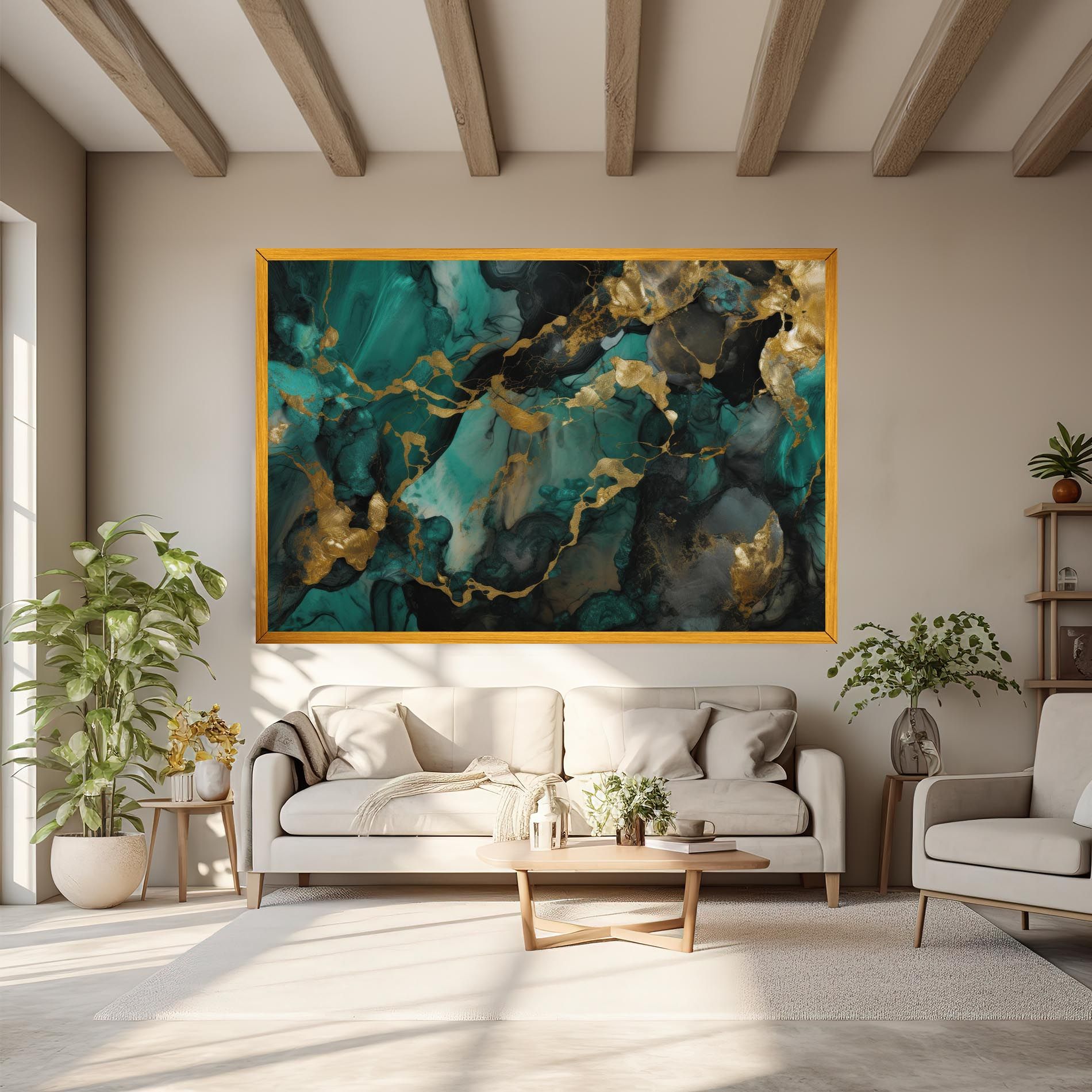 Dark Green Golden Marble mockup 6