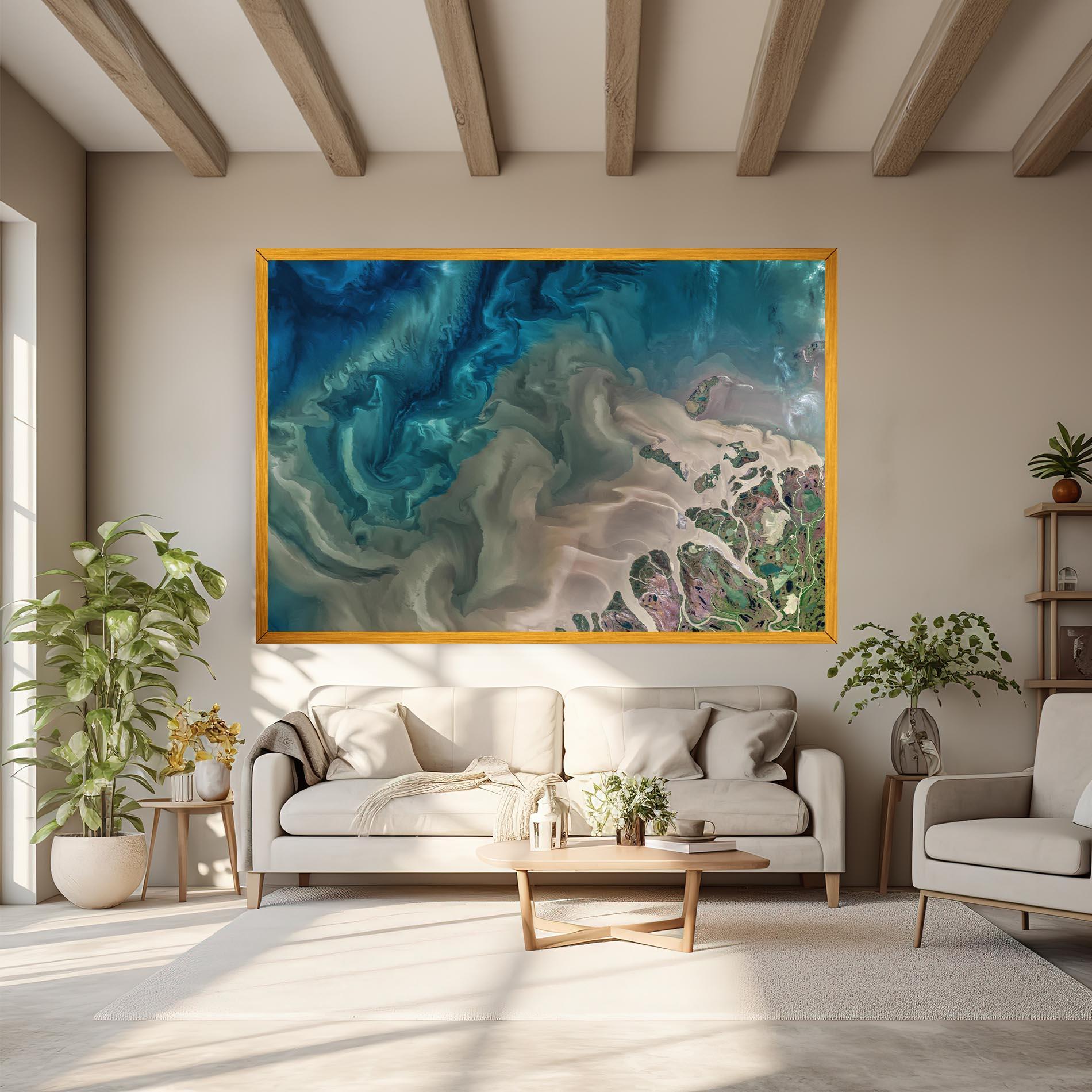 Картина на платно Ocean Blue Marble mockup 6