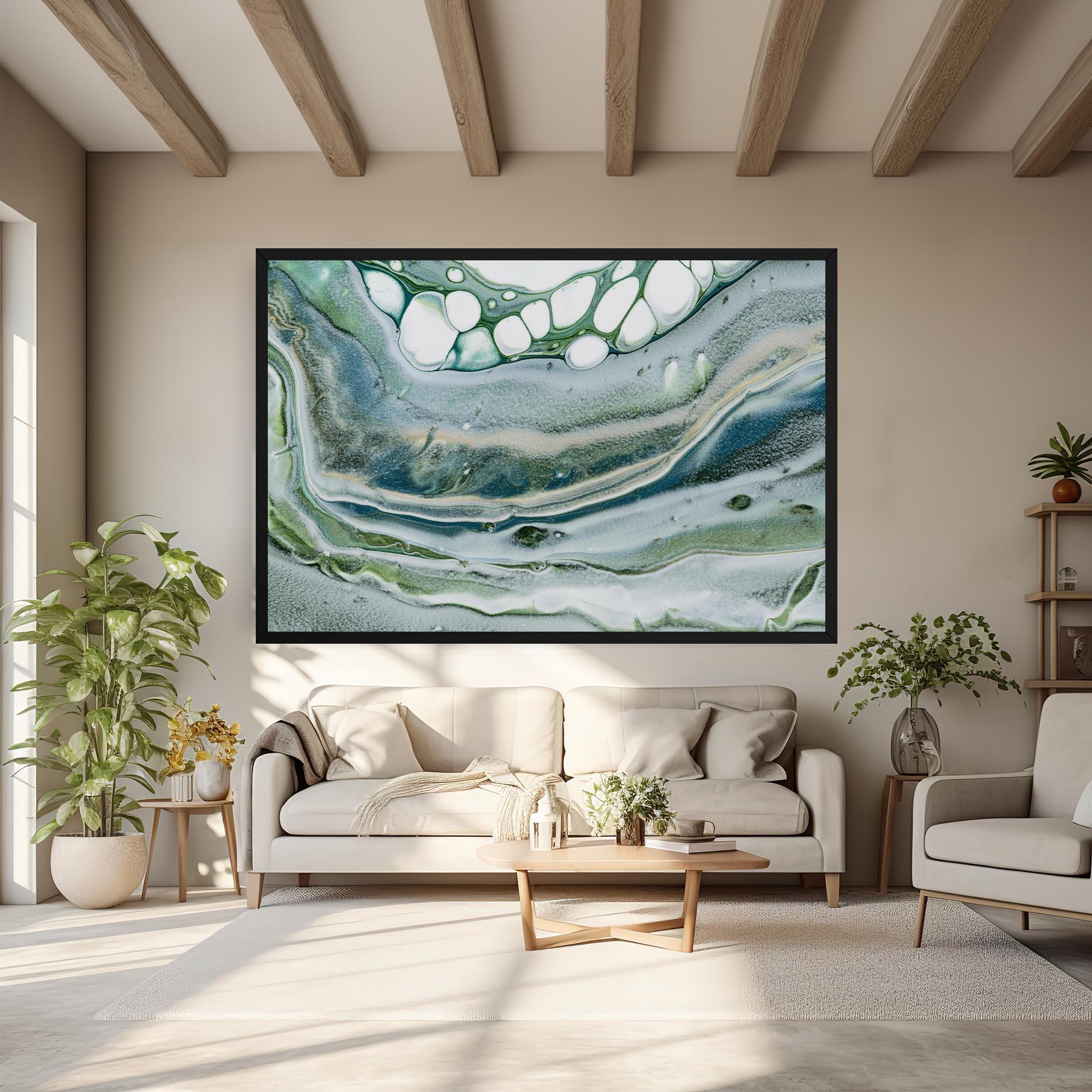 Картина на платно Dark Green Liquid mockup 6