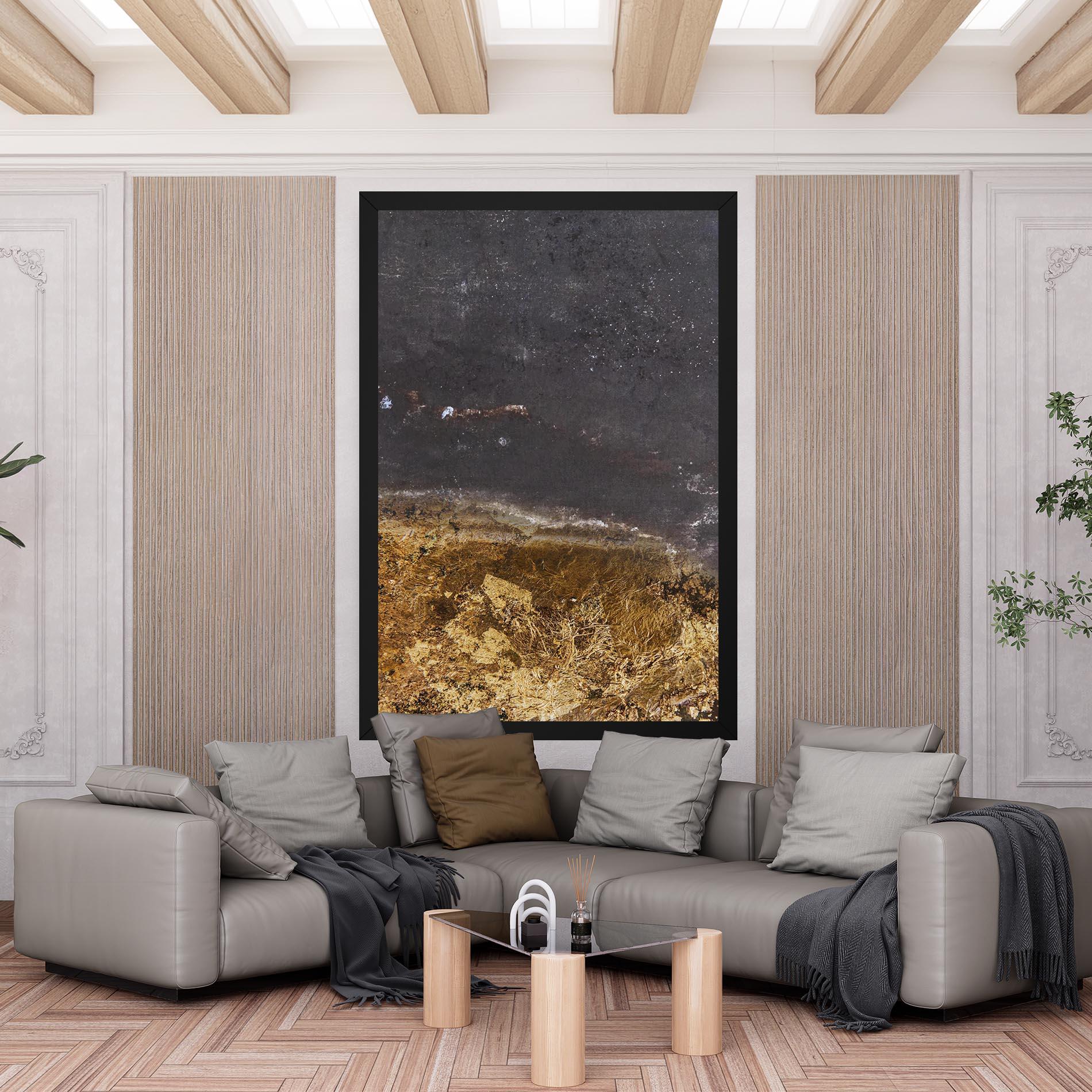 Картина на платно Gold Dark Grey mockup 6