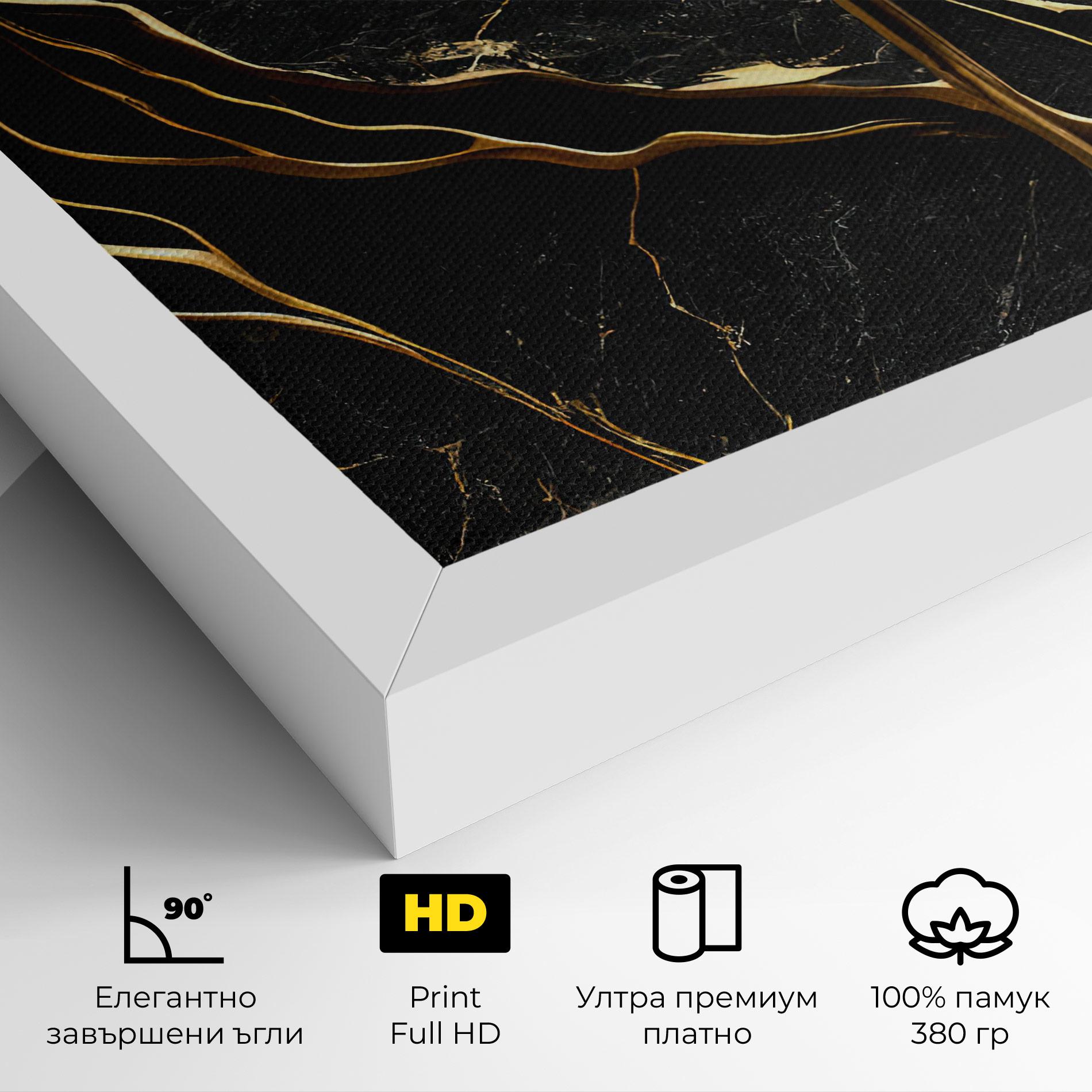 Картина на платно Black Square Marble mockup 4