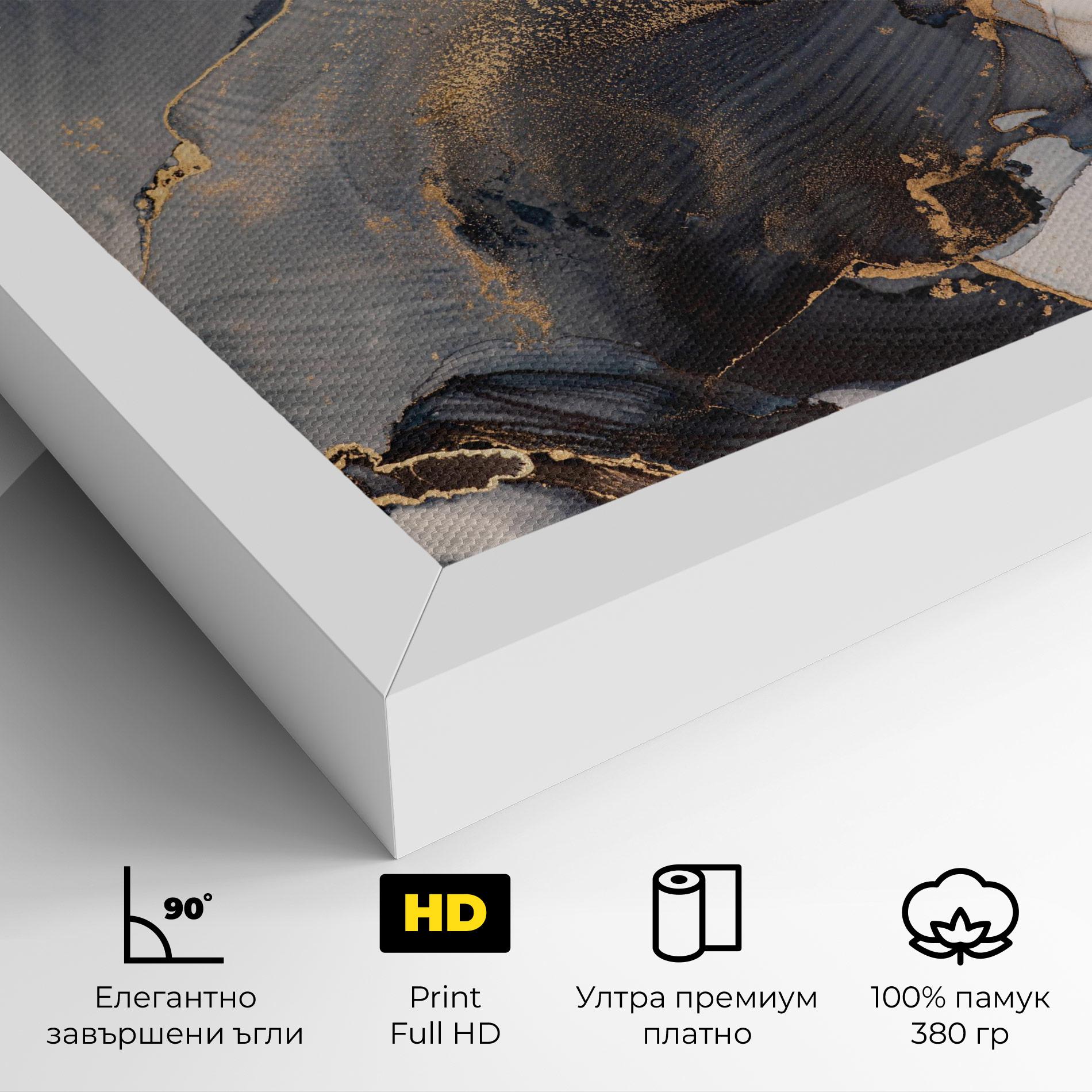 Картина на платно Golden Abstract Marble mockup 4