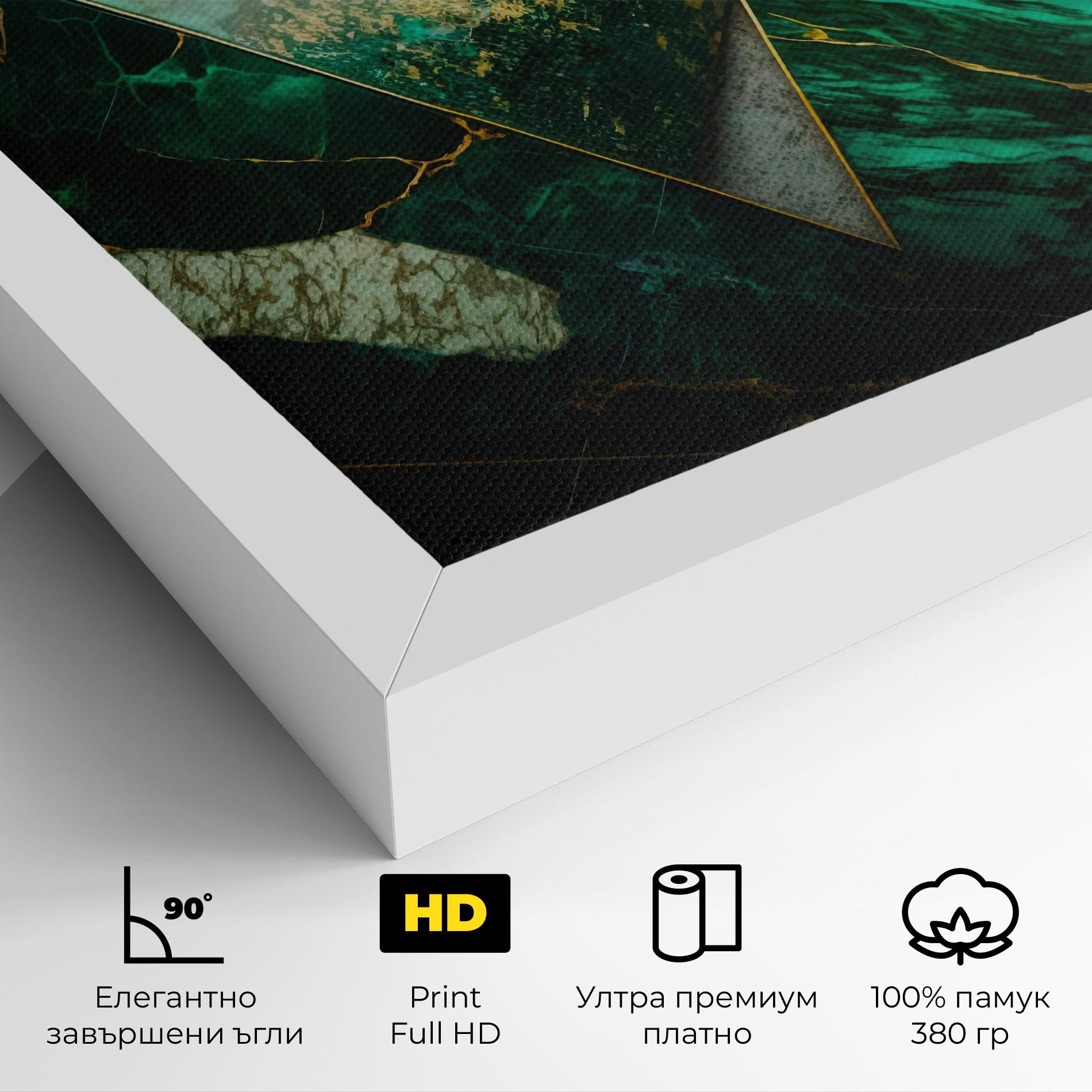 Картина на платно Green Marble mockup 4