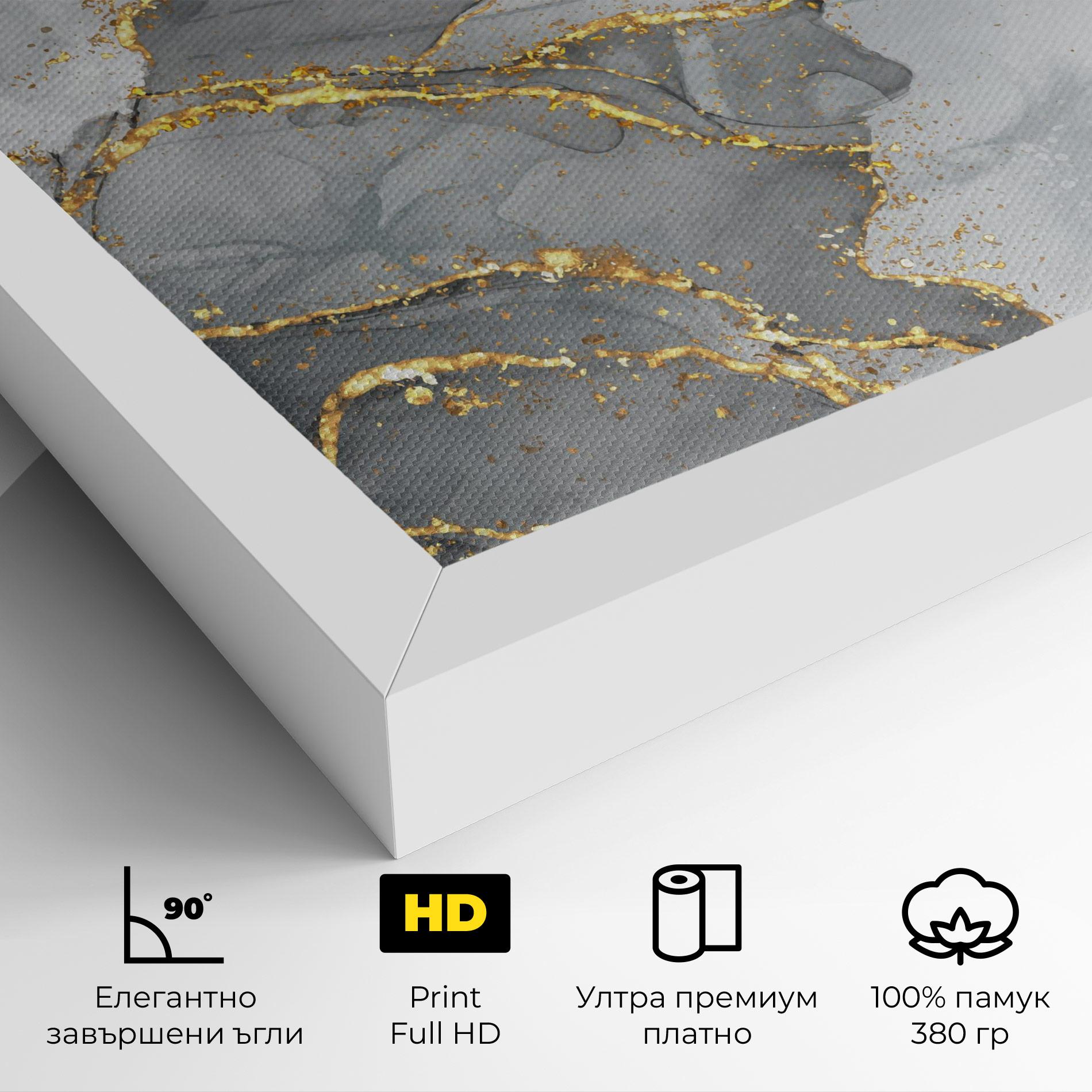 Картина на платно White Ink Marble mockup 4