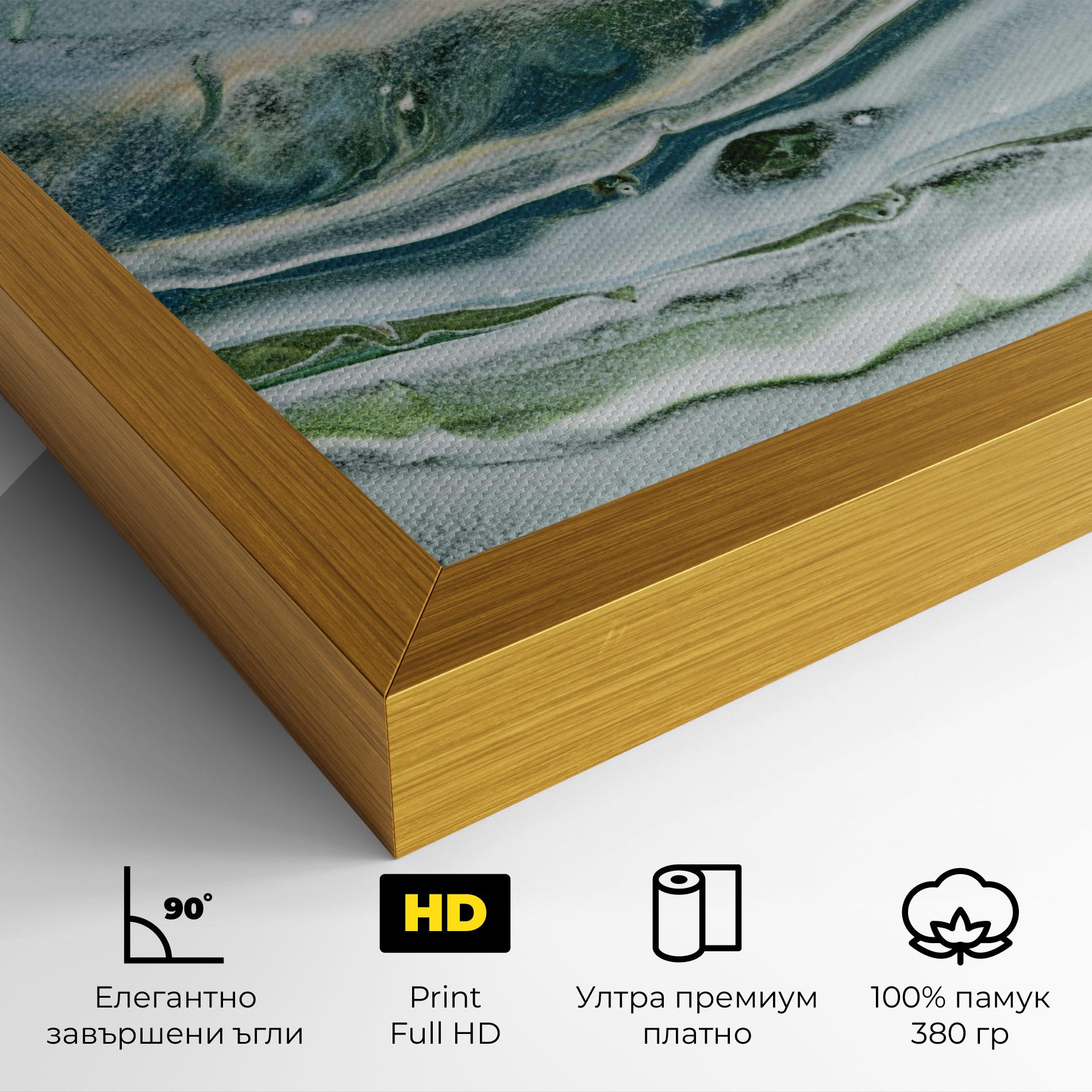 Картина на платно Dark Green Liquid mockup 4