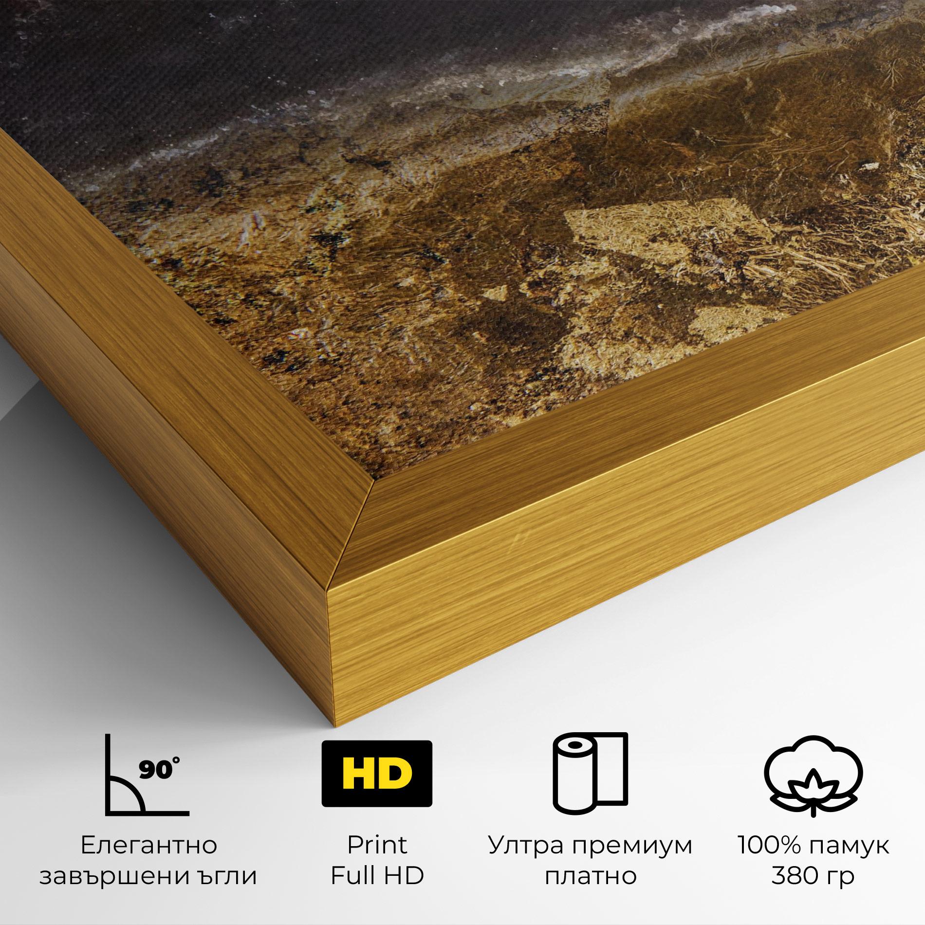 Картина на платно Gold Dark Grey mockup 4