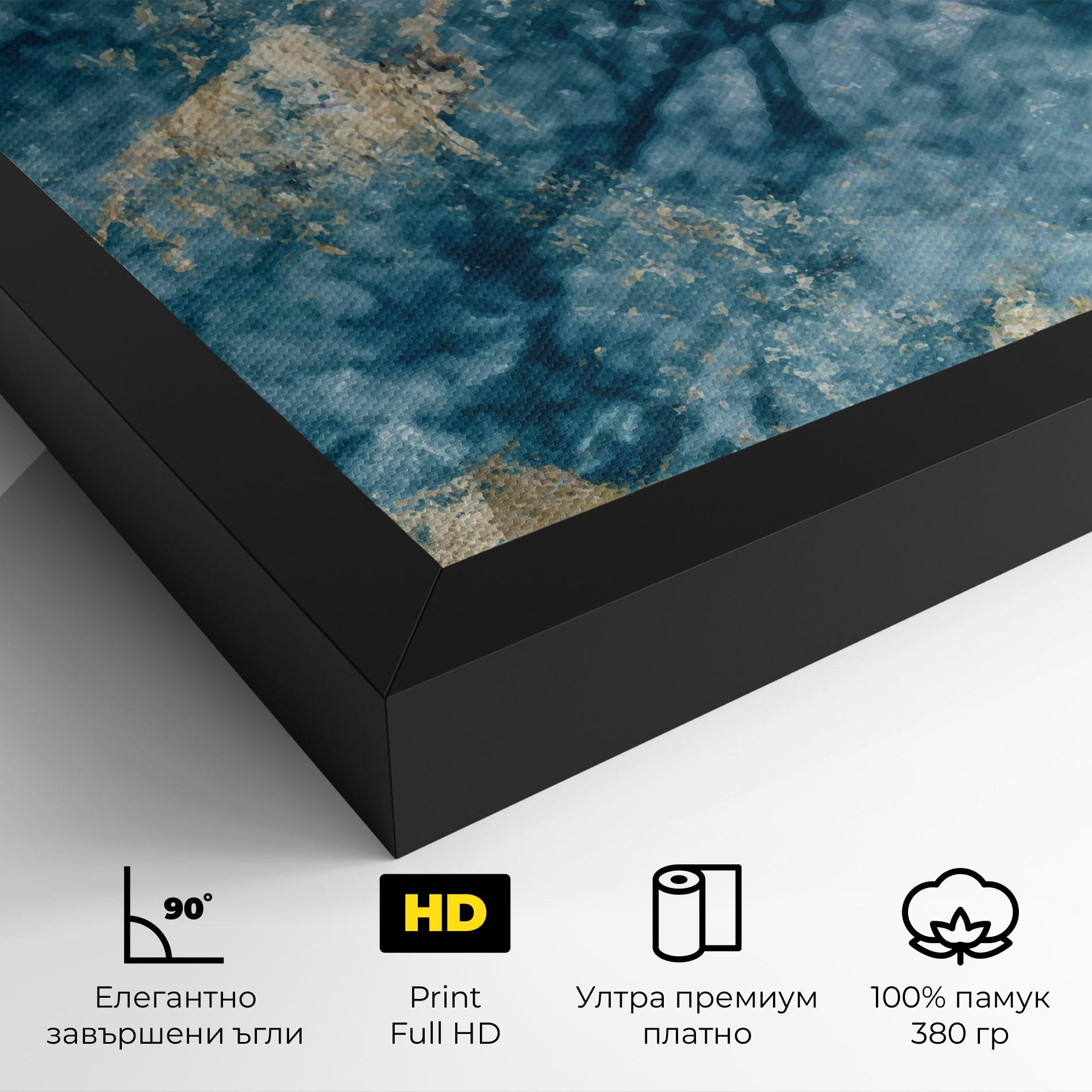 Картина на платно Blue Water Marble mockup 4