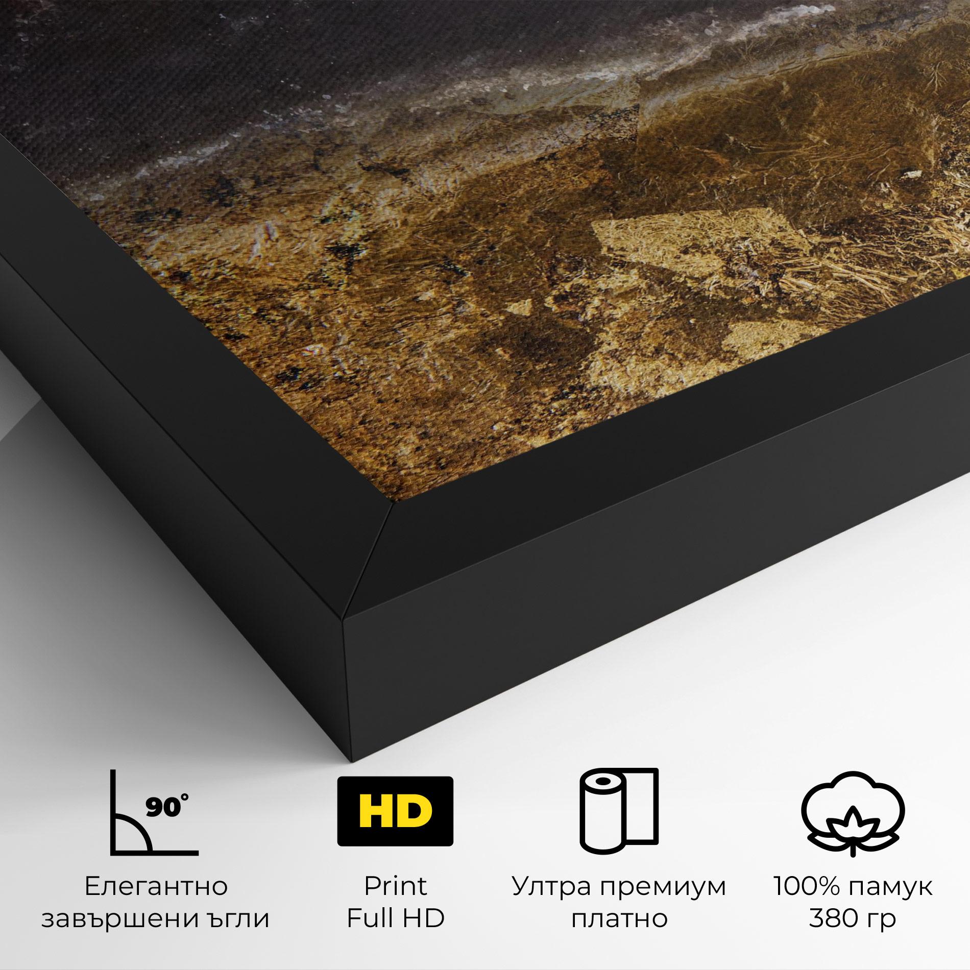 Картина на платно Gold Dark Grey mockup 4