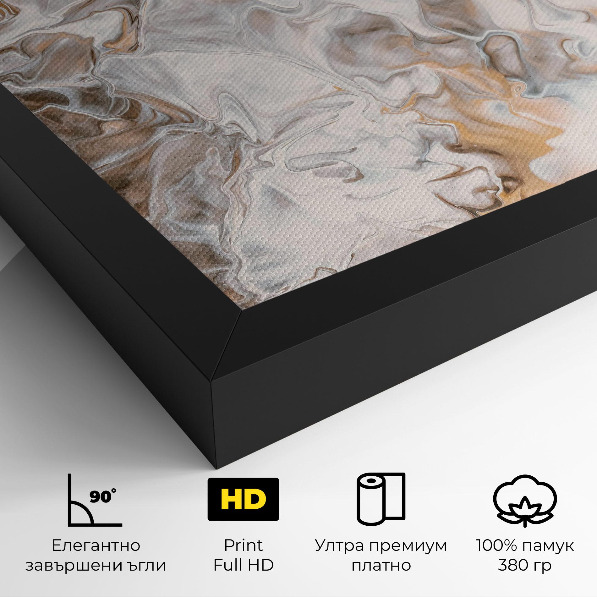 Картина на платно White Gold Abstract mockup 4