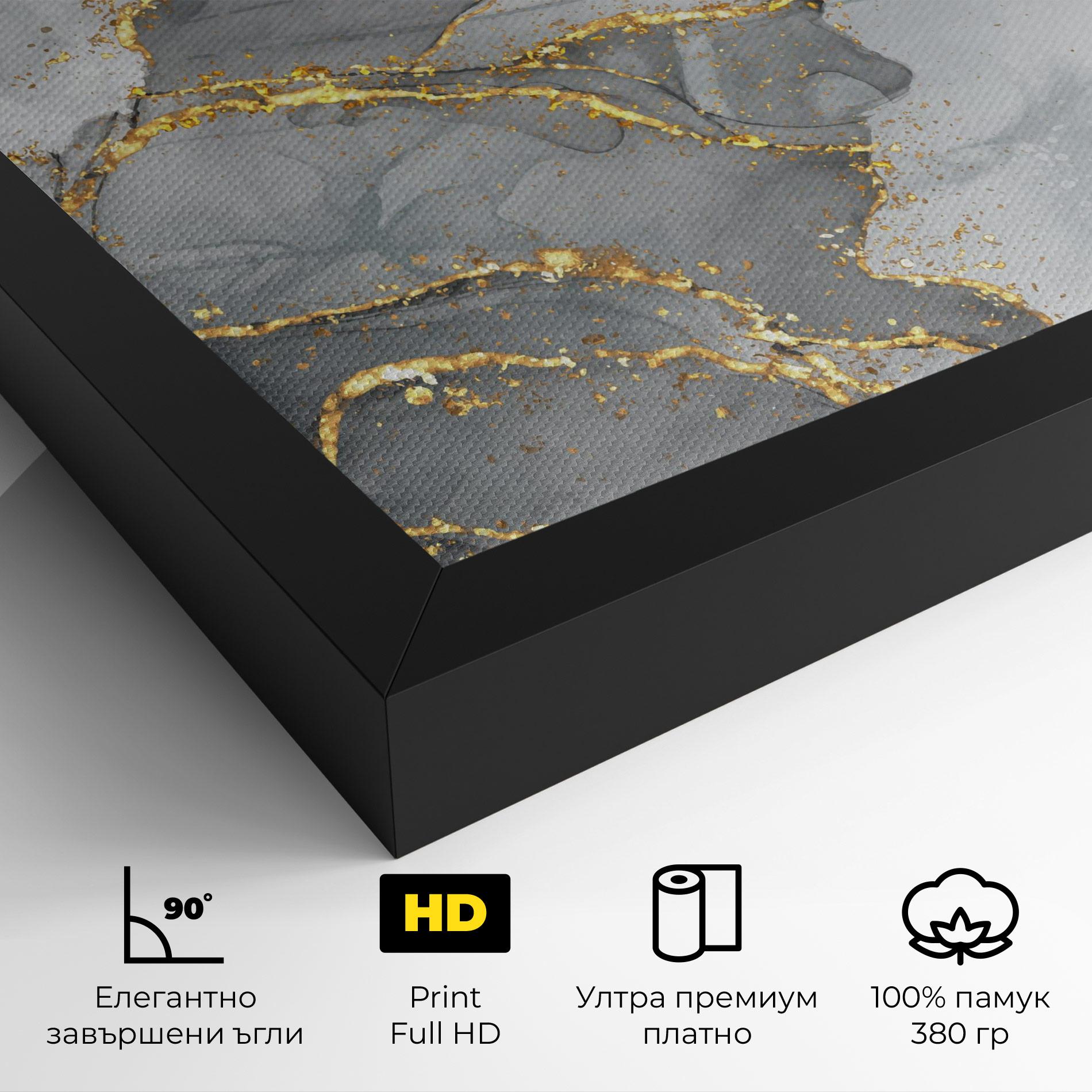 Картина на платно White Ink Marble mockup 4
