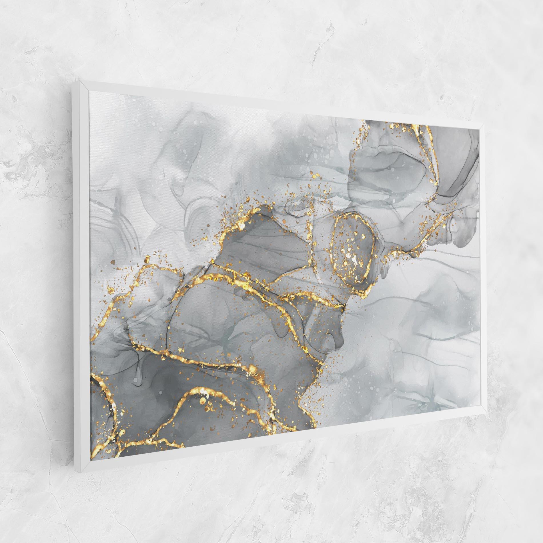 Картина на платно White Ink Marble mockup 1