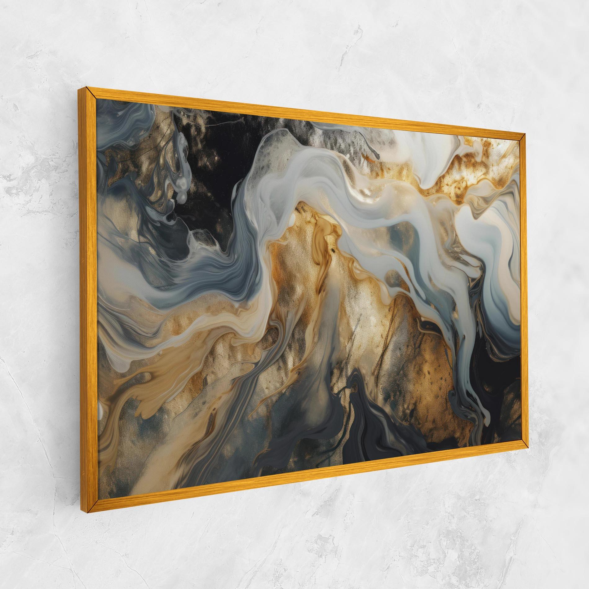 Картина на платно Grey Gold Liquid Marble mockup 1