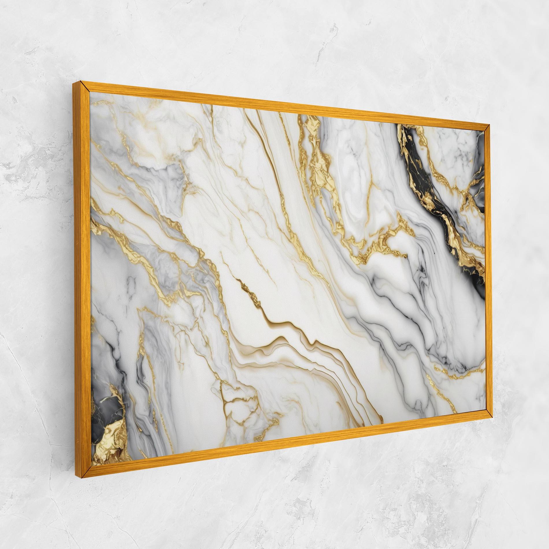 Картина на платно White Golden Marble mockup 1