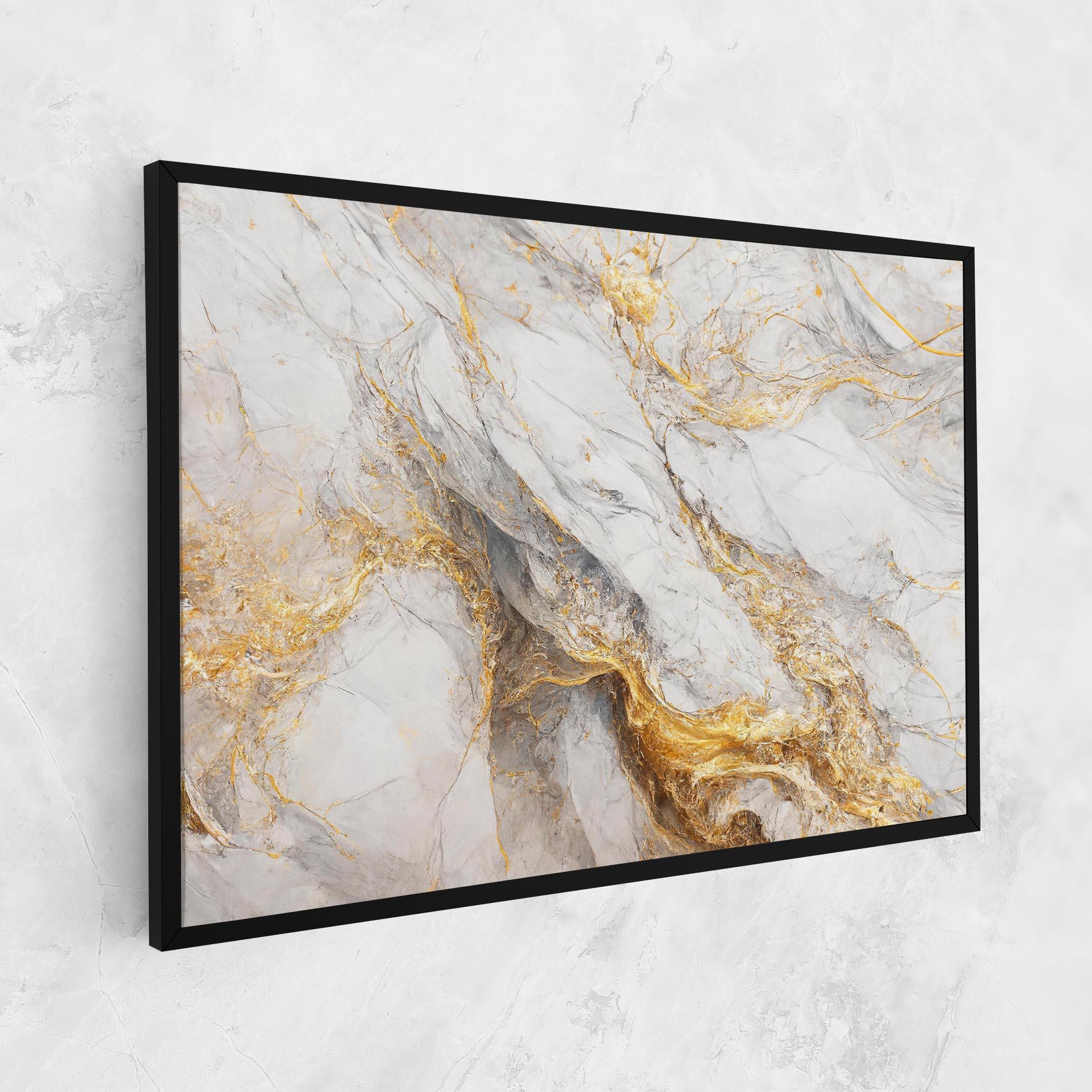Картина на платно Gold Liquid Grey Marble mockup 1