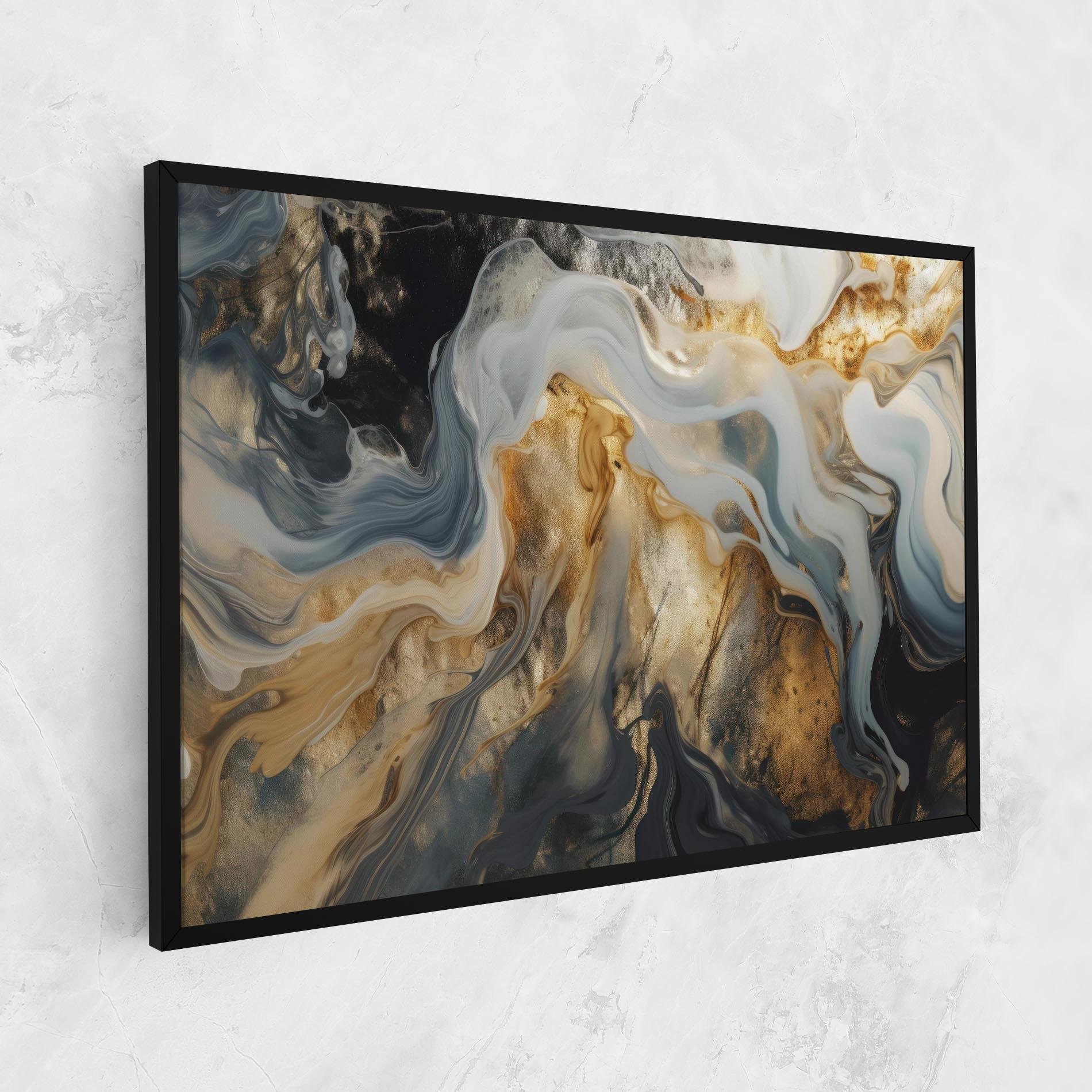 Картина на платно Grey Gold Liquid Marble mockup 1