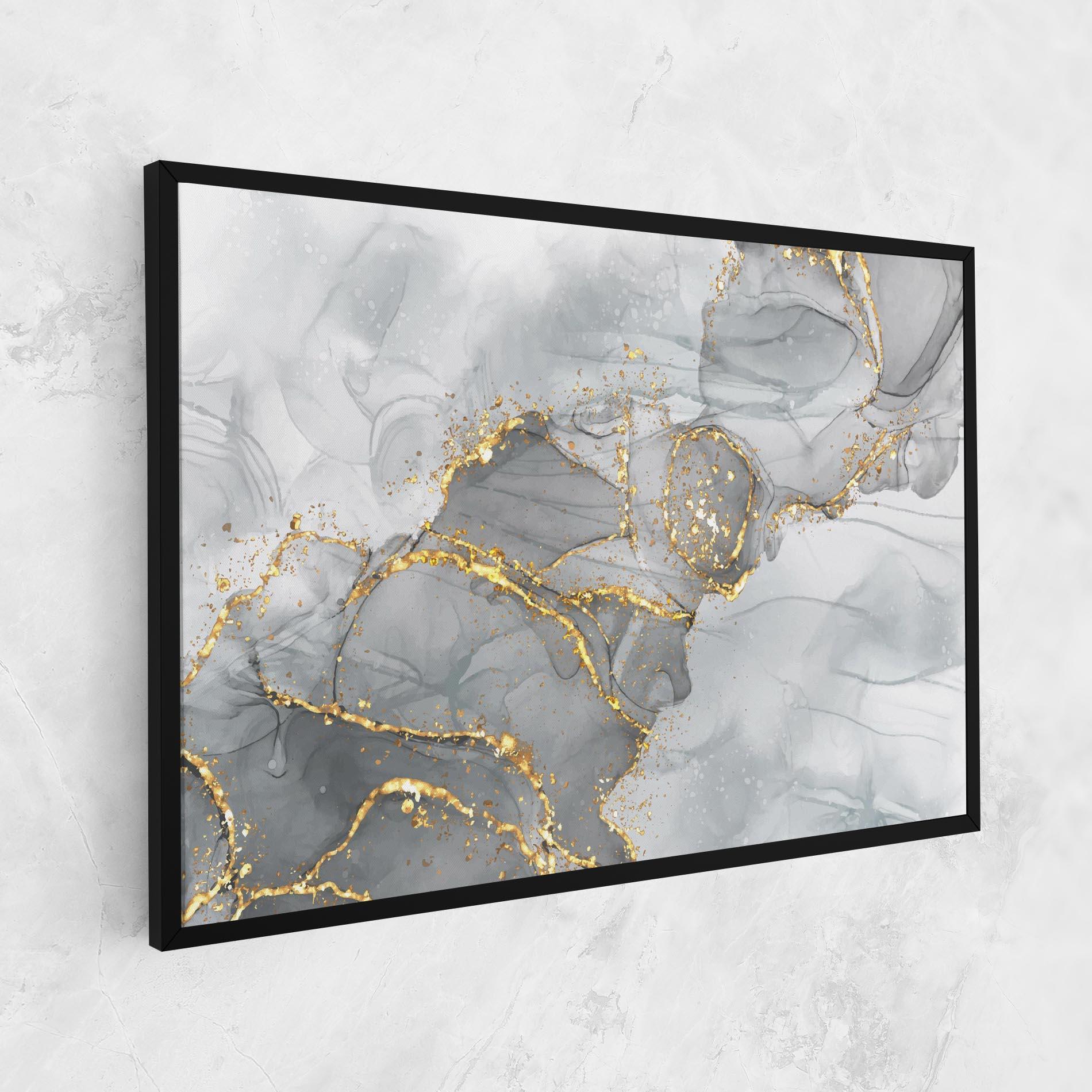 Картина на платно White Ink Marble mockup 1