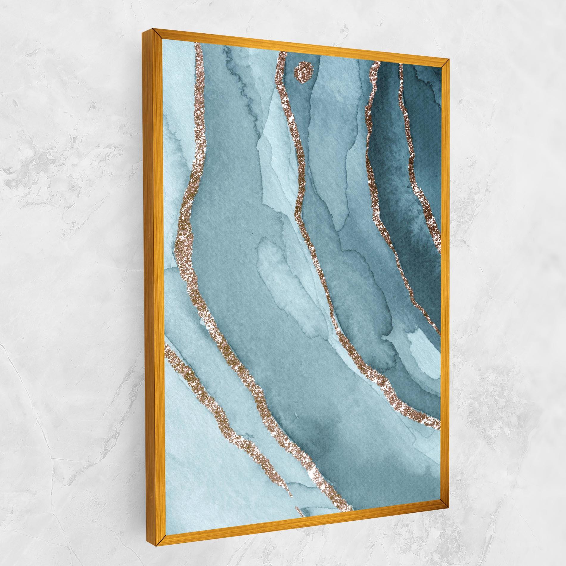 Картина на платно Blue Golden Glitter mockup 1