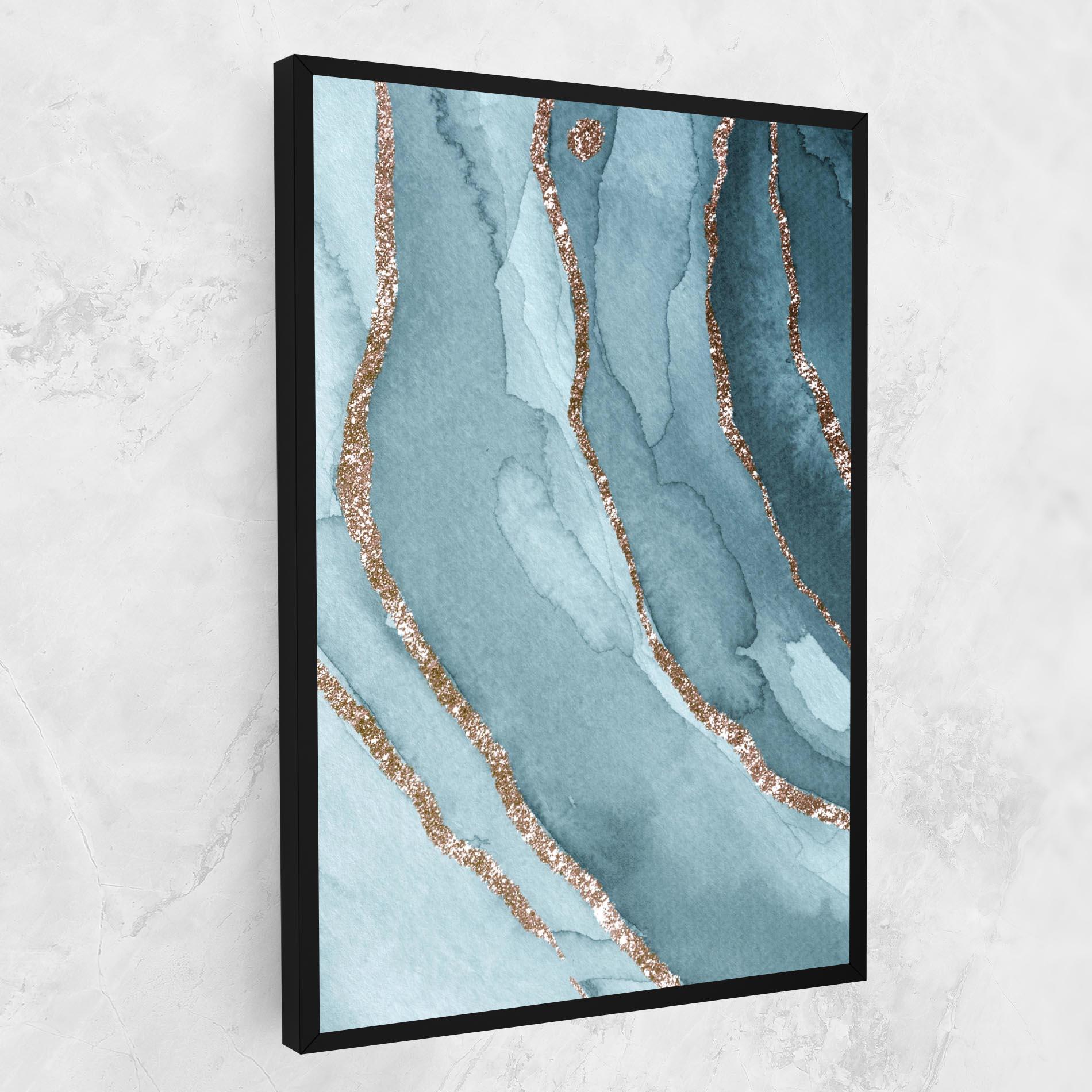 Картина на платно Blue Golden Glitter mockup 1