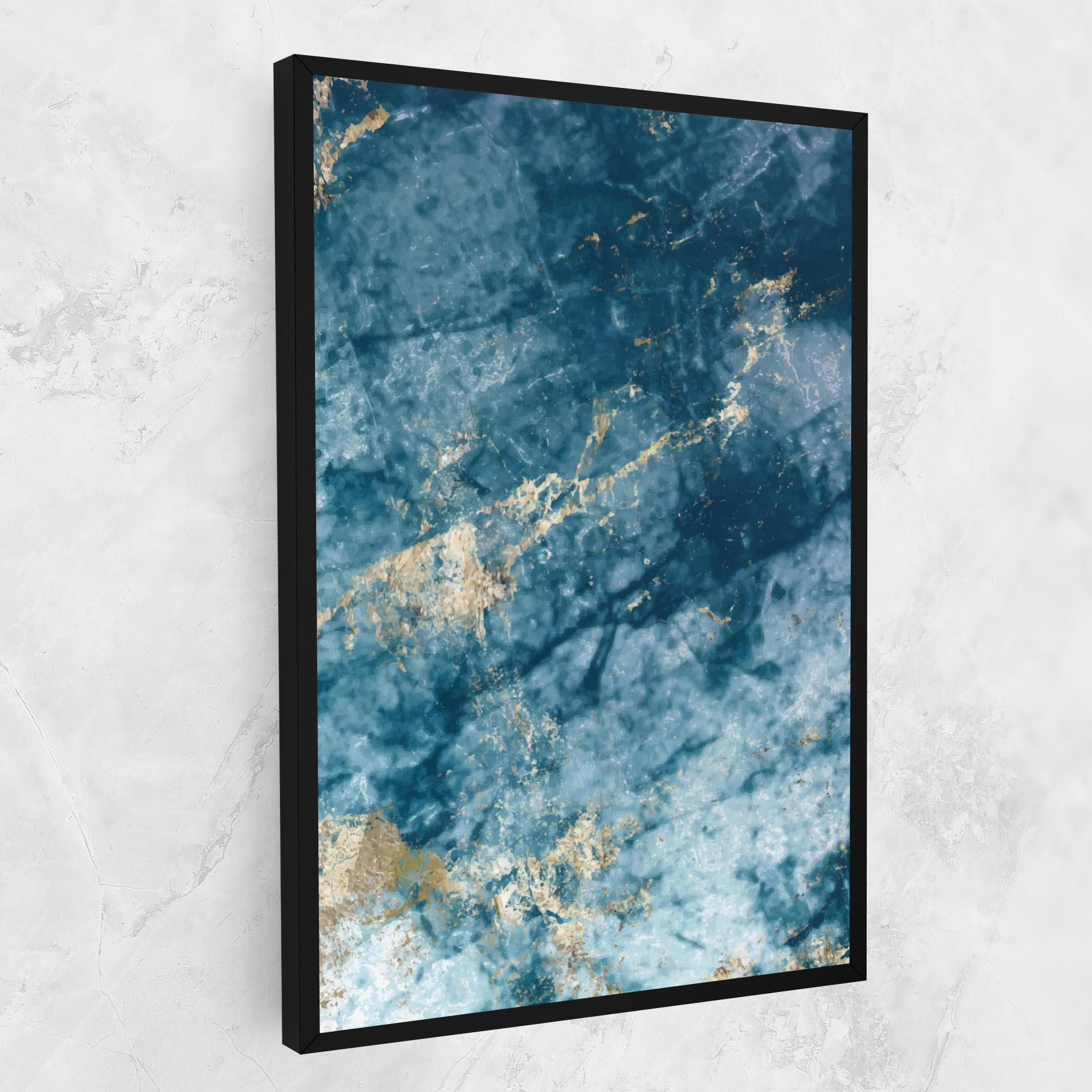 Картина на платно Blue Water Marble mockup 1