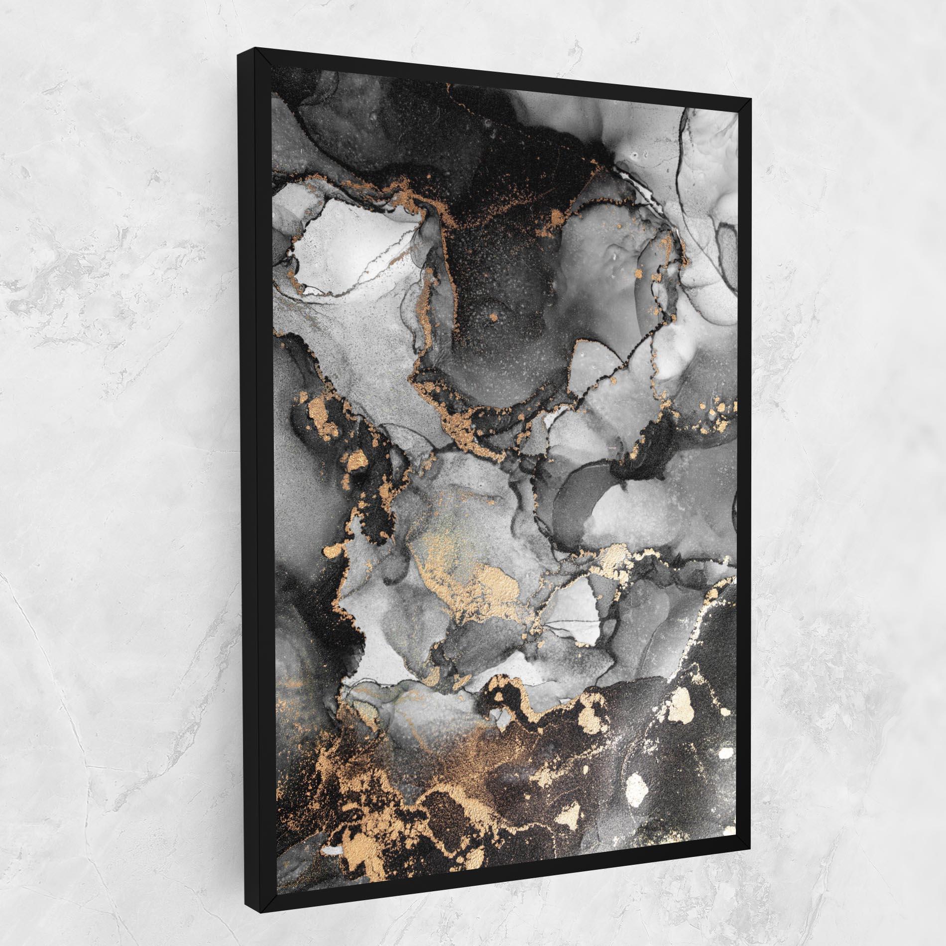 Картина на платно Grey Gold Marble mockup 1