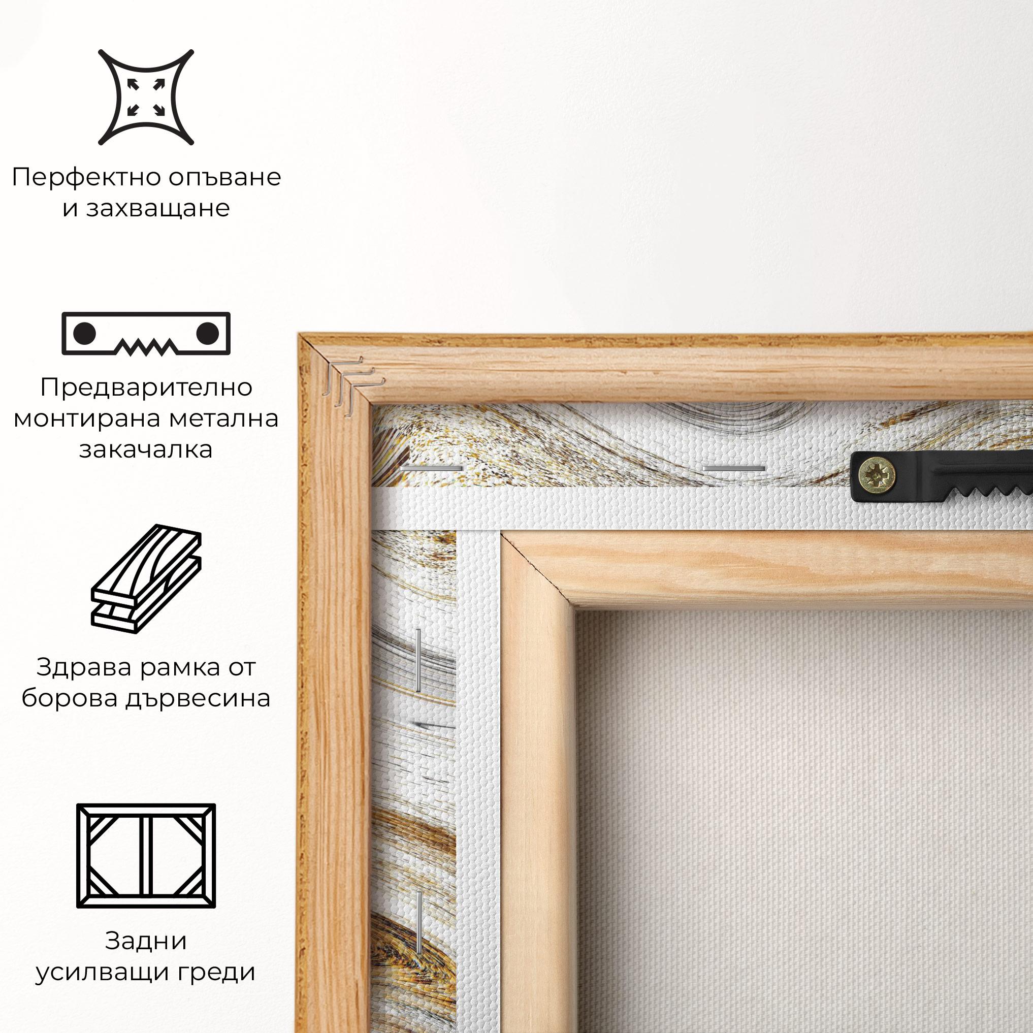 Картина на платно Gold White Liquid mockup 5