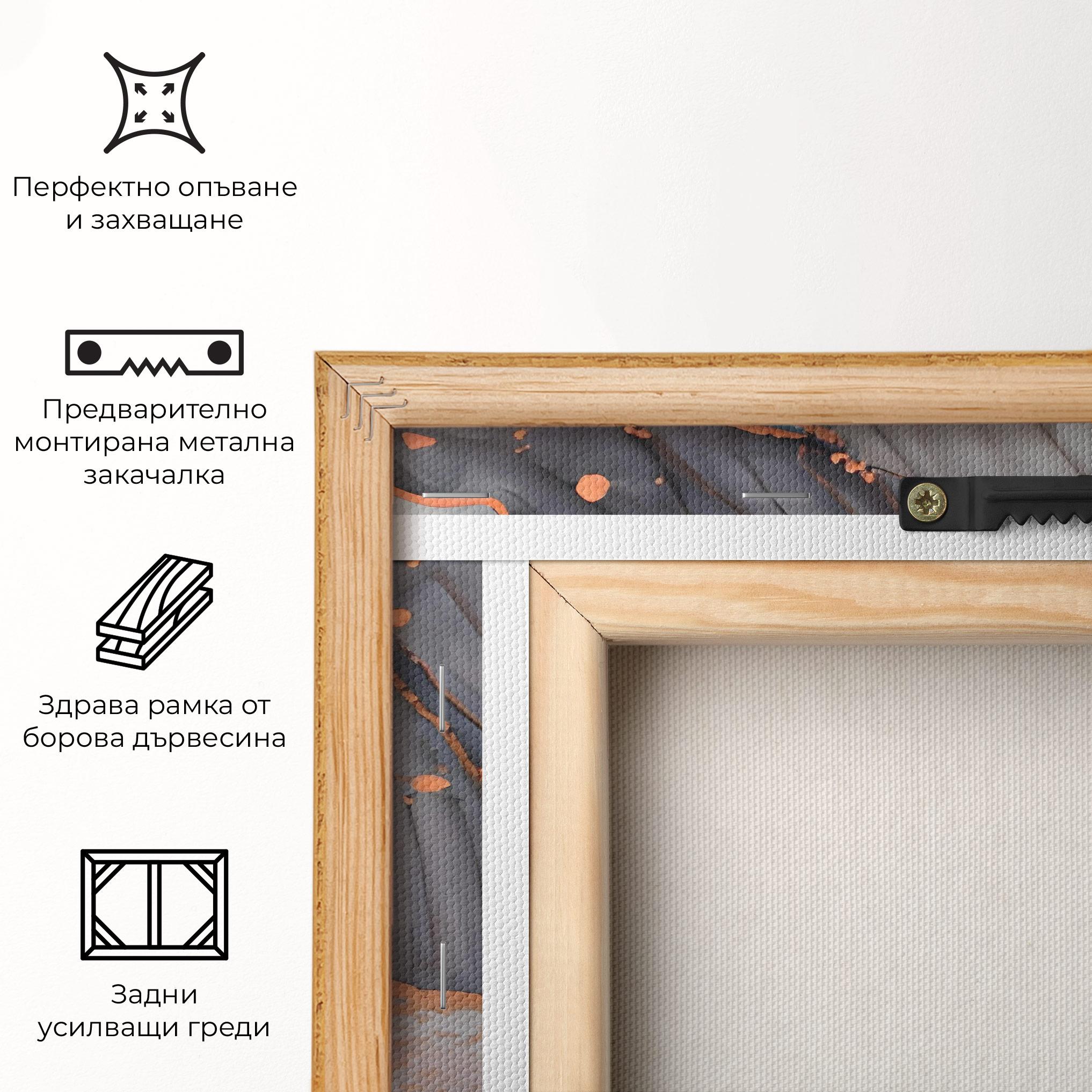 Картина на платно Grey Pink Liquid Marble mockup 5