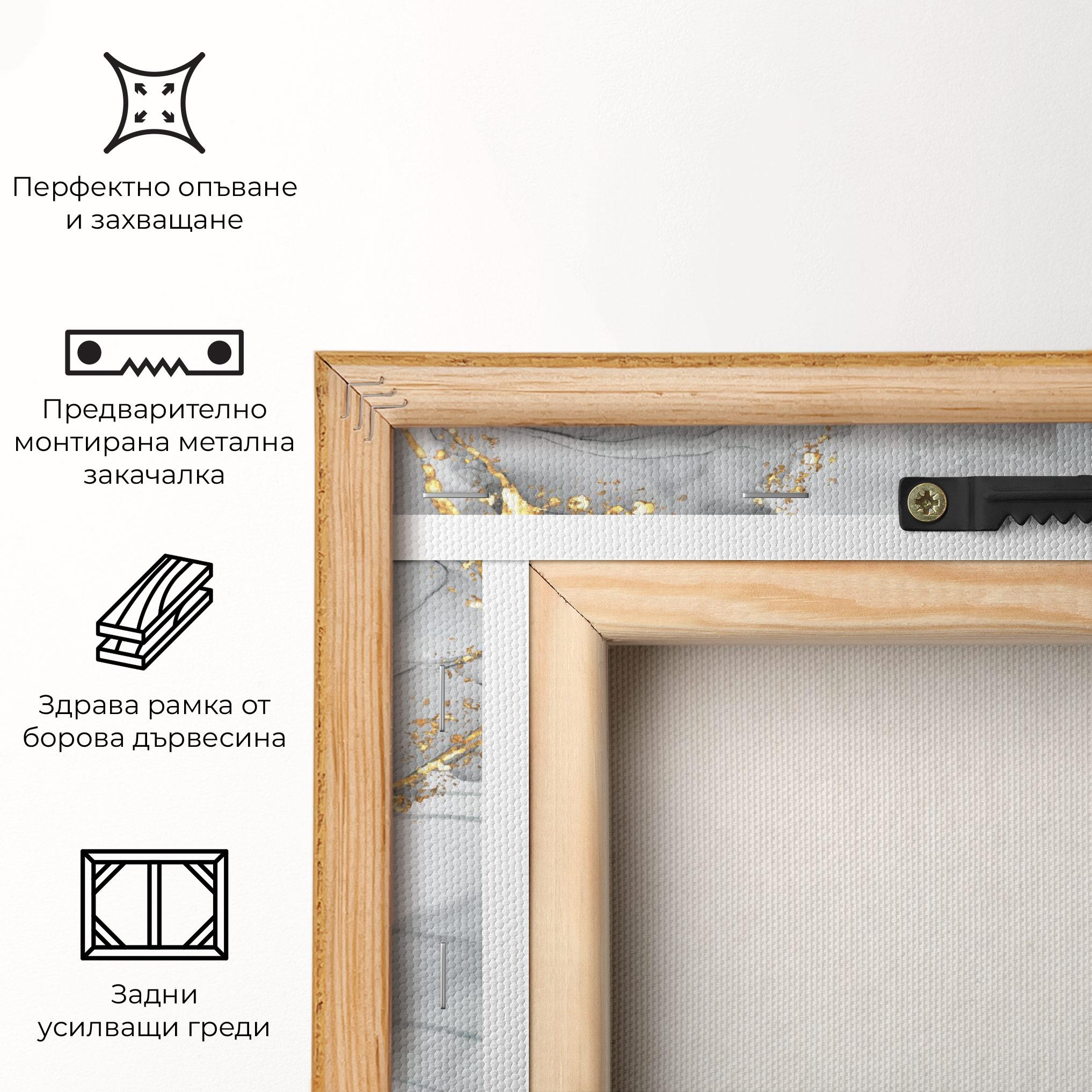 Картина на платно White Ink Marble mockup 5