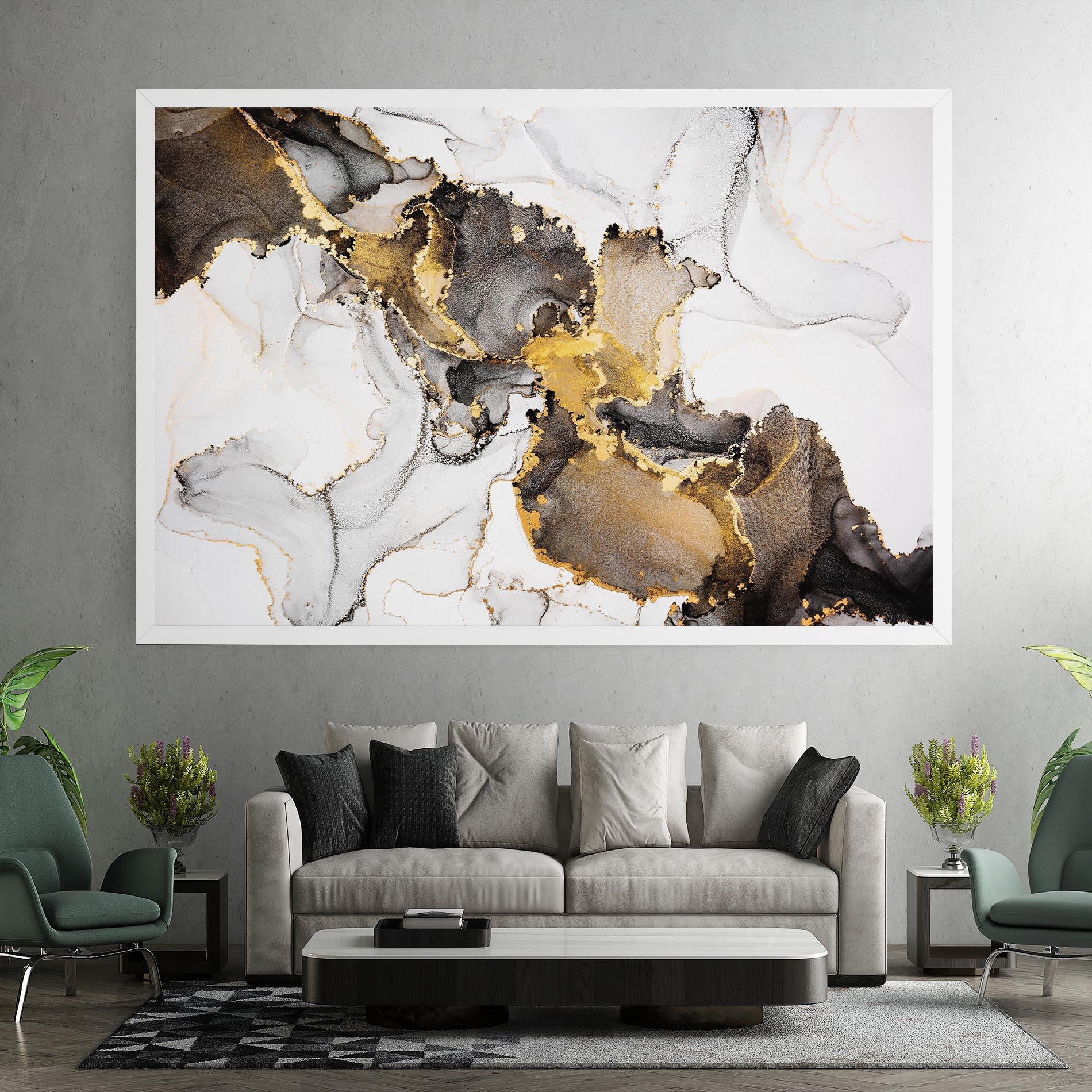 Картина на платно Golden Marble Shades mockup 7