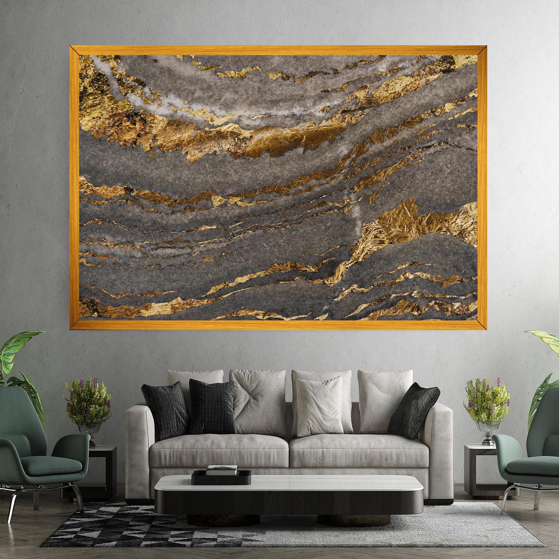 Картина на платно Dark Colden Grey mockup 7