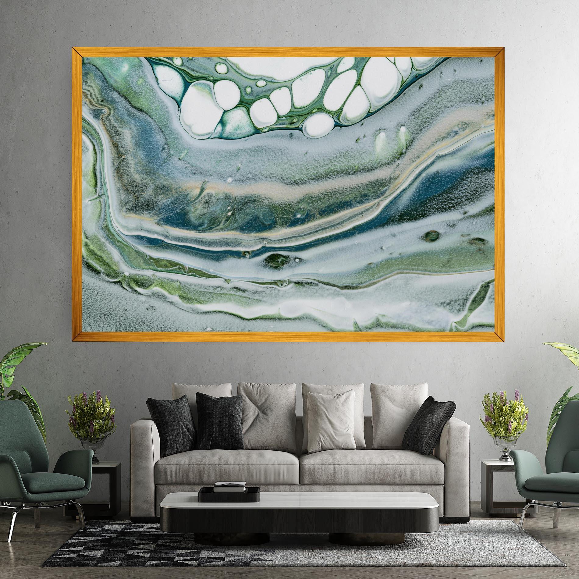 Картина на платно Dark Green Liquid mockup 7