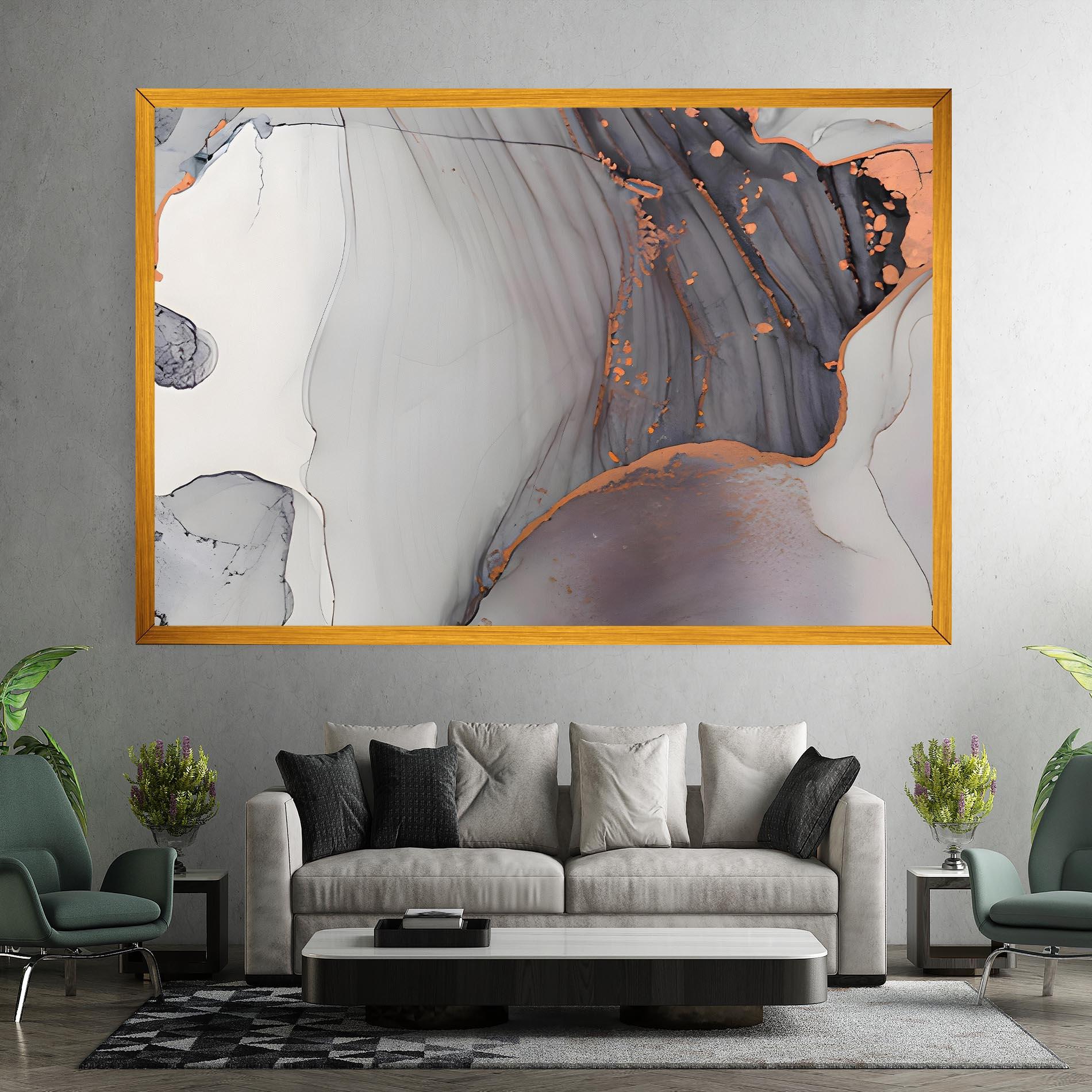 Картина на платно Grey Pink Liquid Marble mockup 7