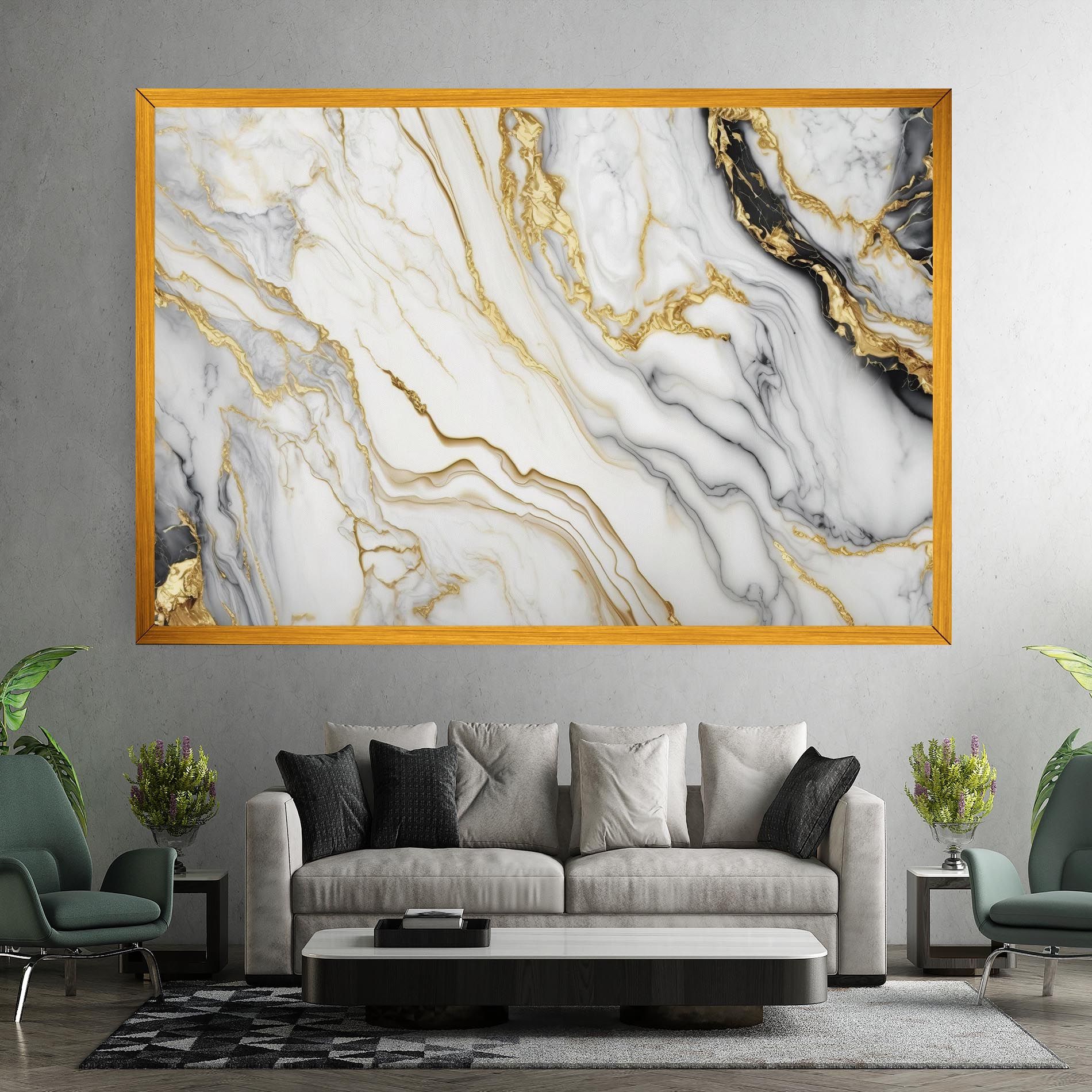 White Golden Marble mockup 7