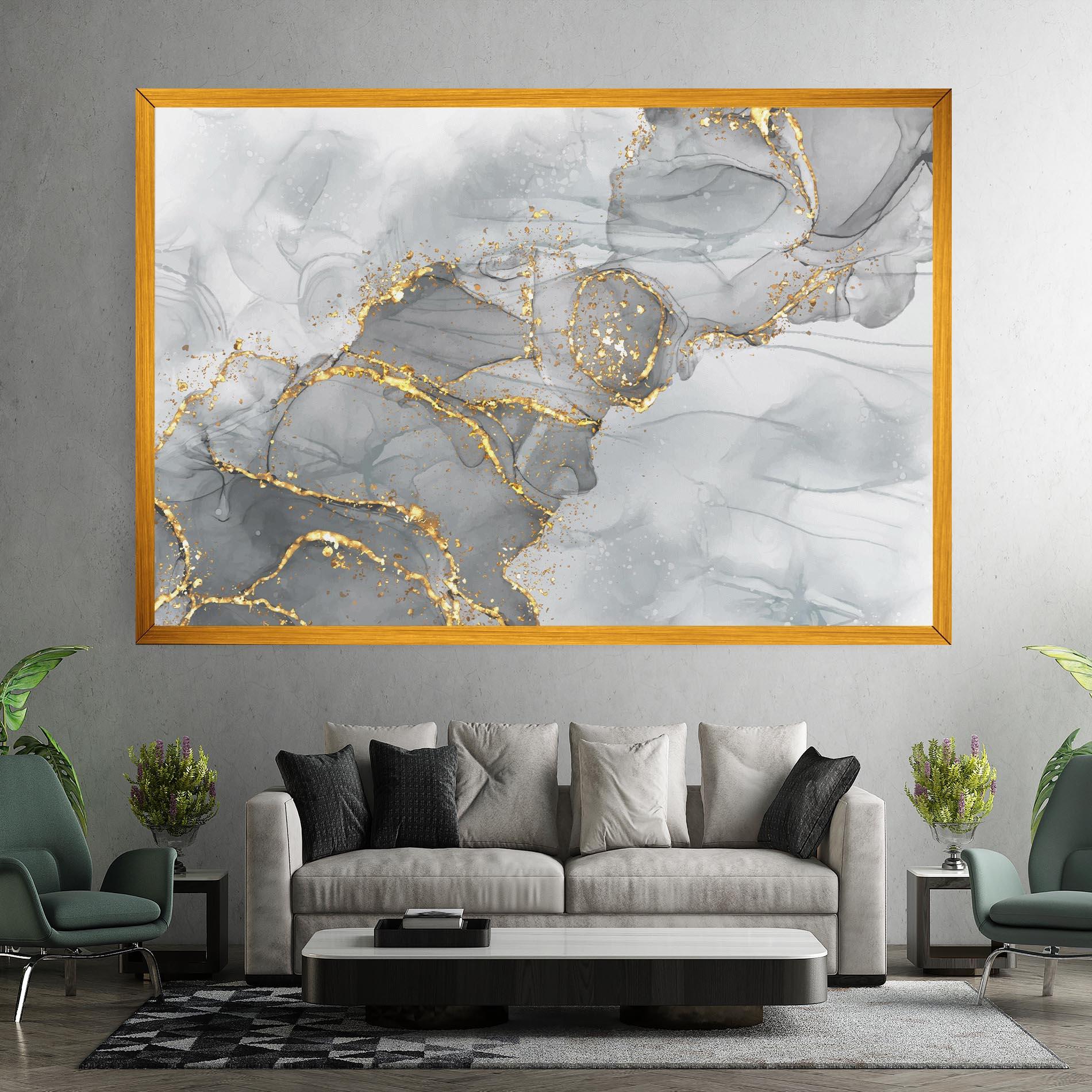 Картина на платно White Ink Marble mockup 7