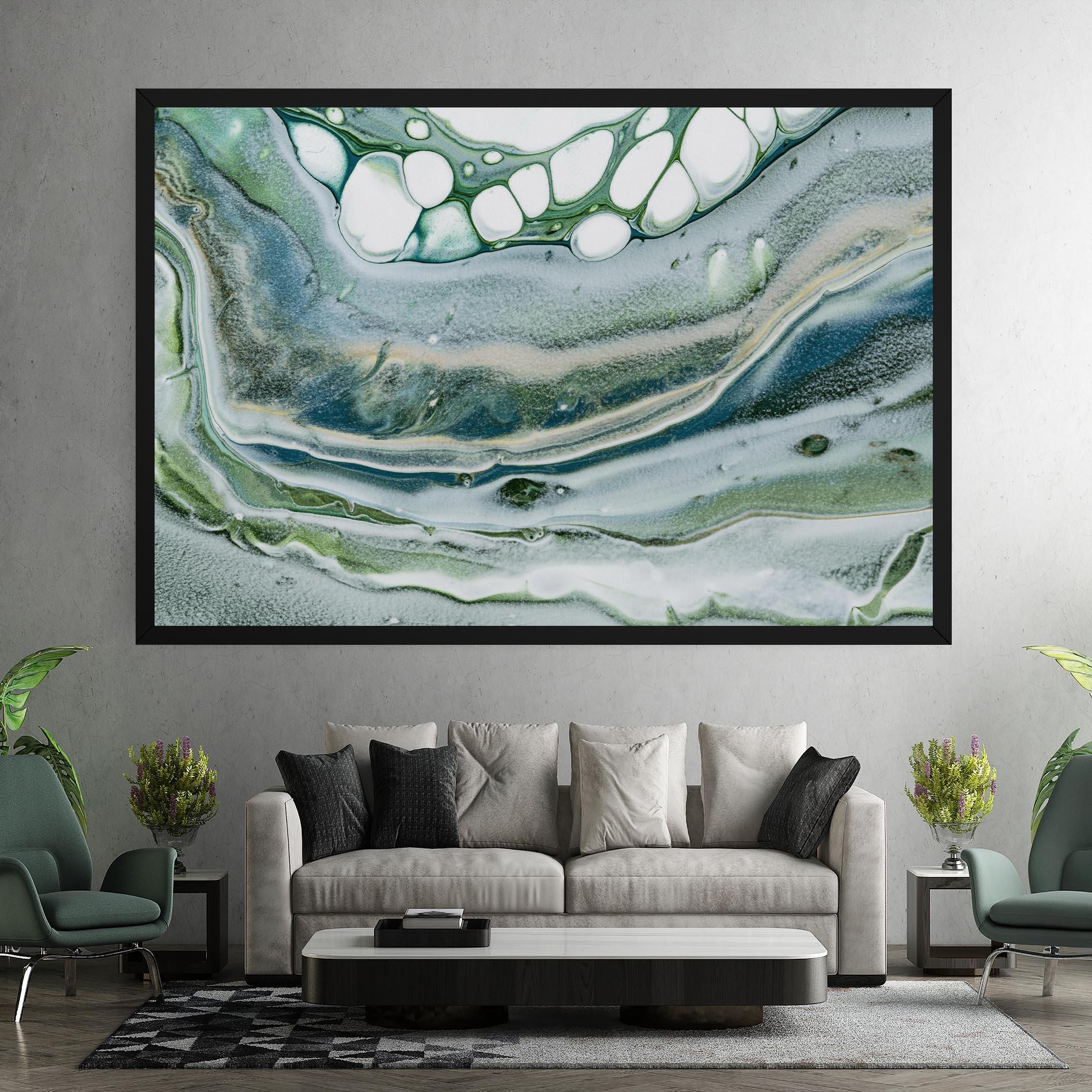 Картина на платно Dark Green Liquid mockup 7