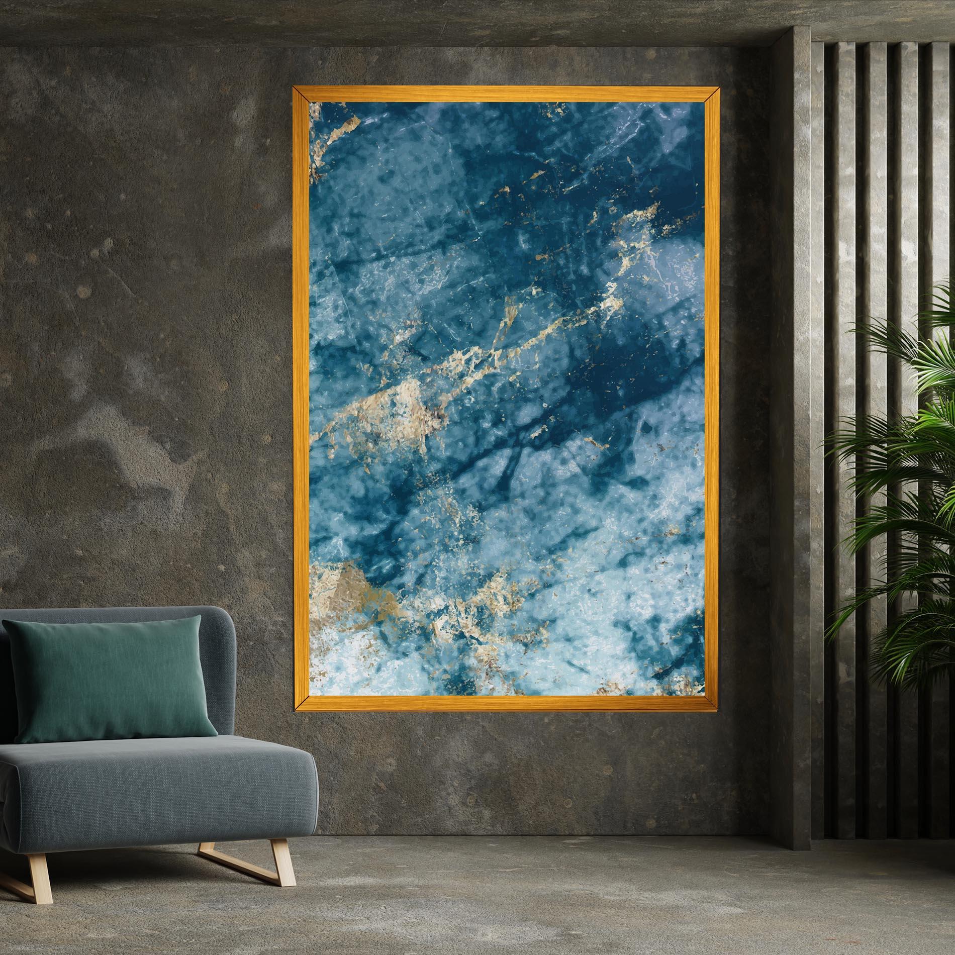 Картина на платно Blue Water Marble mockup 7