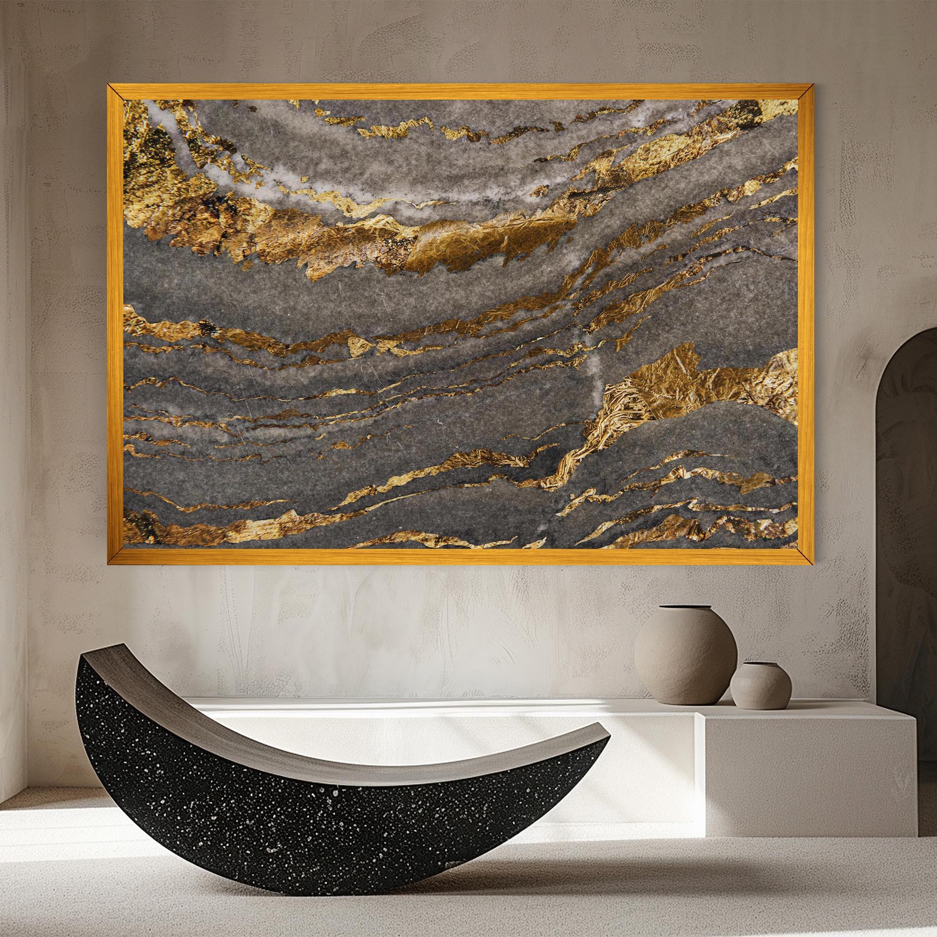 Картина на платно Dark Colden Grey mockup 8